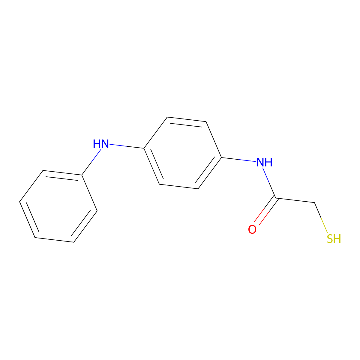 2-Mercapto-N-(4-(phenylamino)phenyl)acetamide molecular structure, CAS 60766-26-9