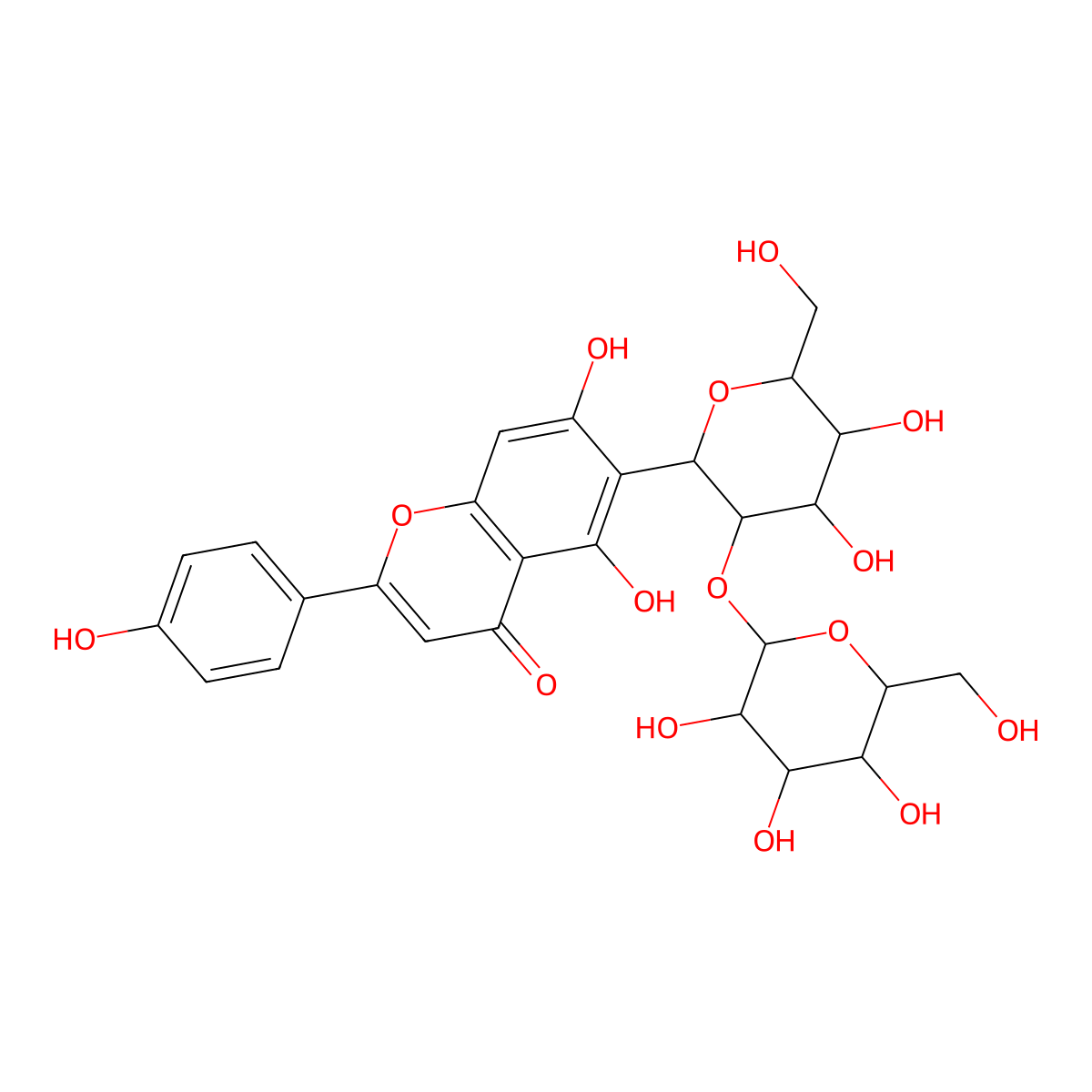 isovitexin 2''-O-glucoside molecular structure, CAS 60767-80-8