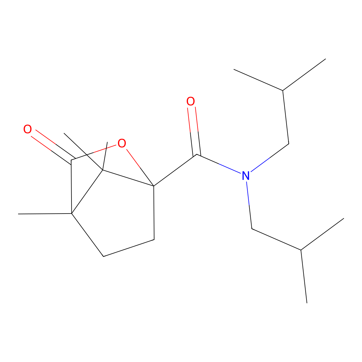 N,N-diisobutyl-4,7,7-trimethyl-3-oxo-2-oxabicyclo[2.2.1]heptane-1-carboxamide molecular structure, CAS 607692-95-5