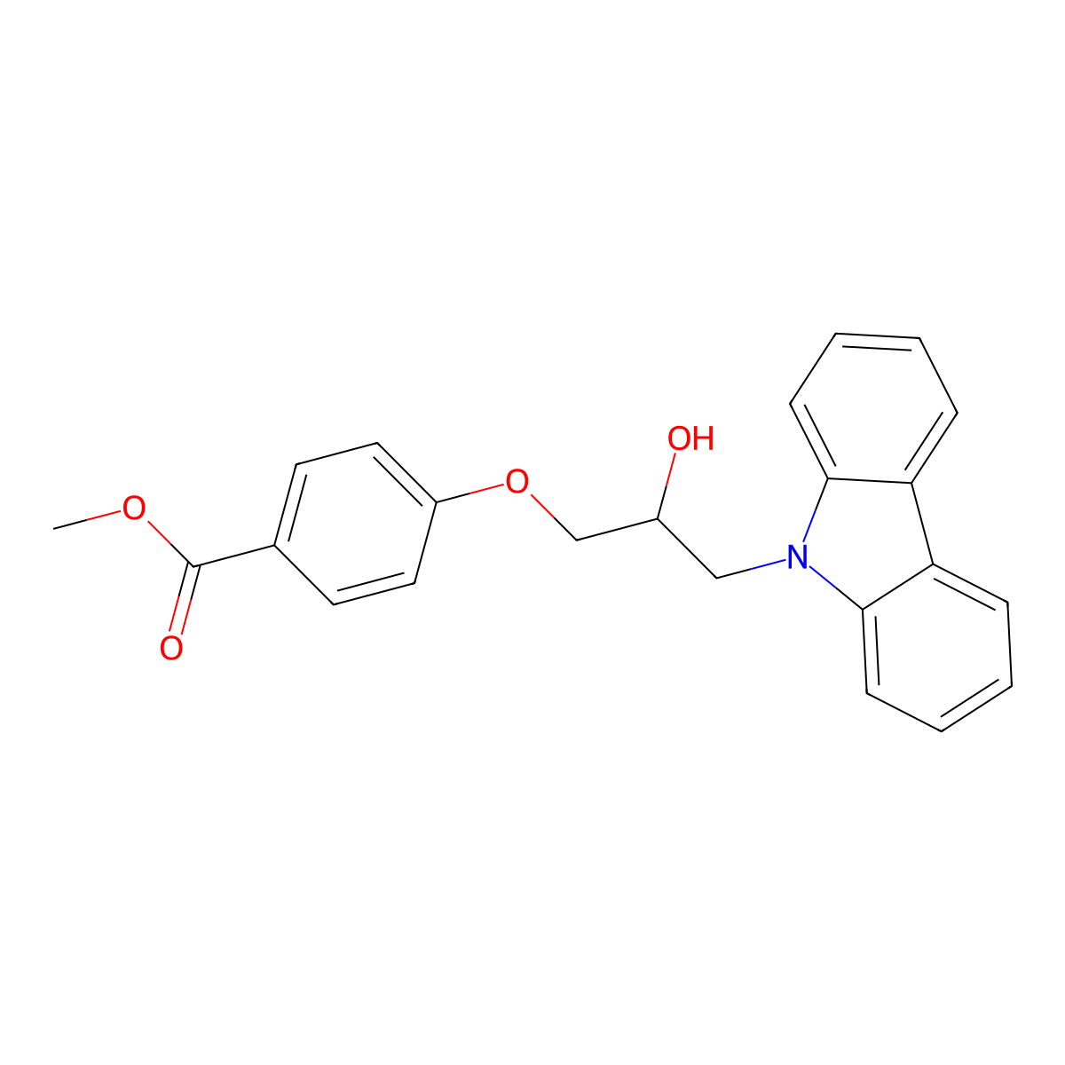 Methyl 4-(3-carbazol-9-yl-2-hydroxypropoxy)benzoate molecular structure, CAS 6077-03-8