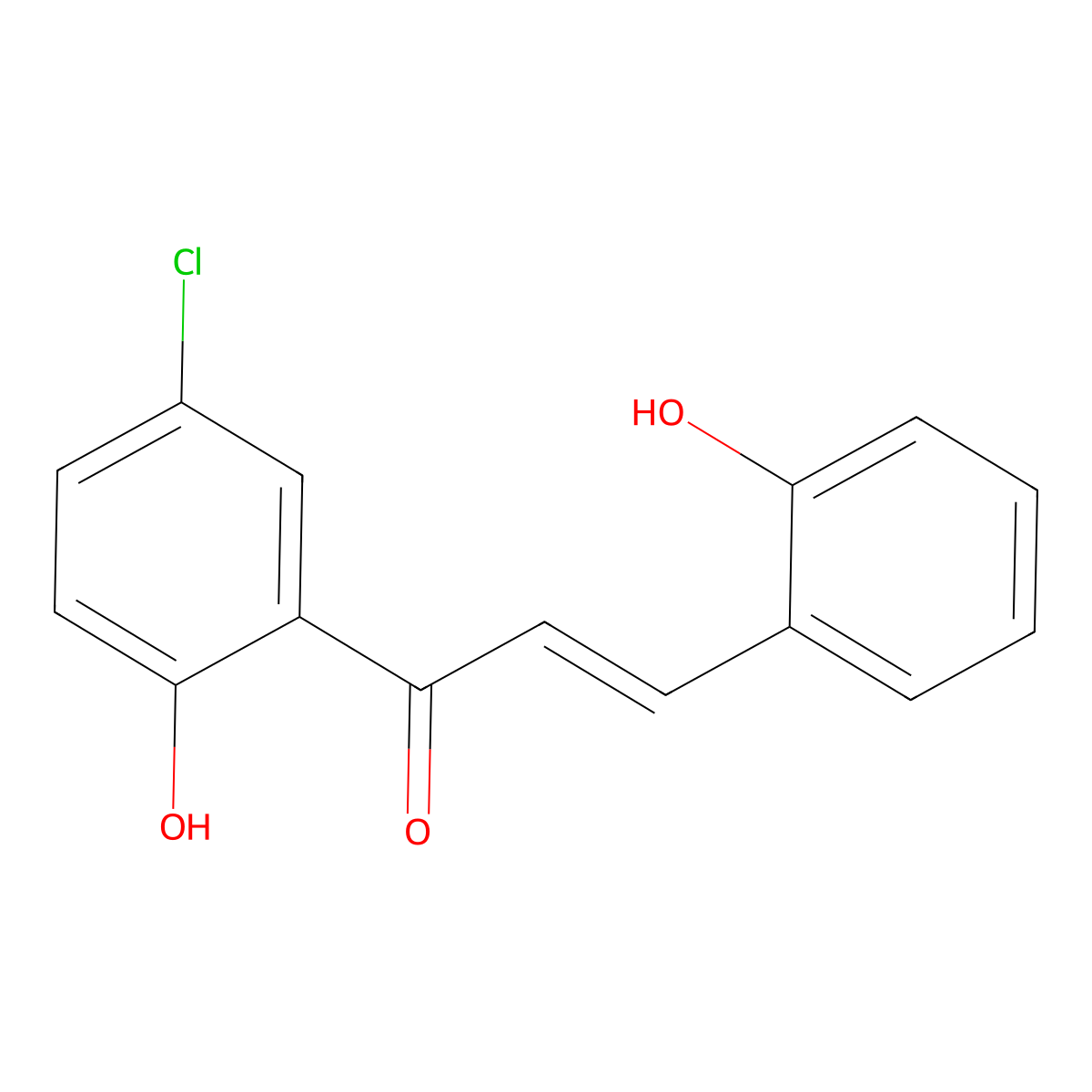 1-(5-Chloro-2-hydroxyphenyl)-3-(2-hydroxyphenyl)prop-2-en-1-one molecular structure, CAS 6077-18-5