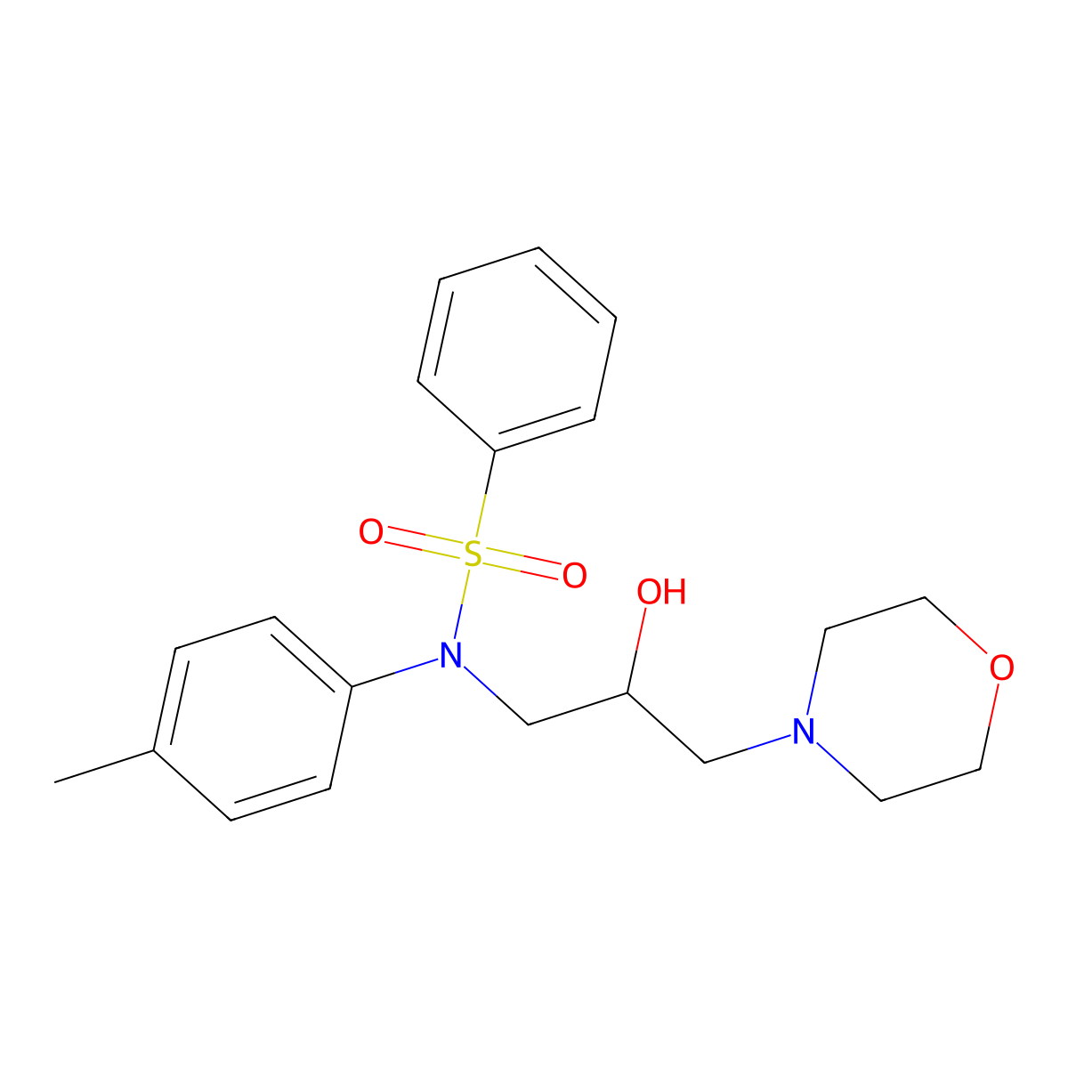 N-[2-hydroxy-3-(morpholin-4-yl)propyl]-N-(4-methylphenyl)benzenesulfonamide molecular structure, CAS 6077-31-2