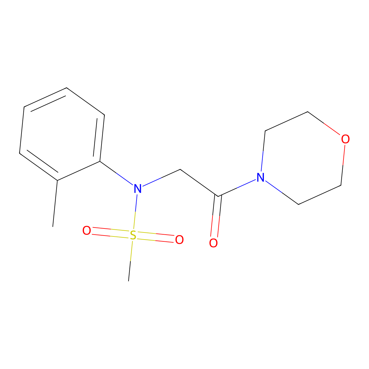 N-(2-methylphenyl)-N-[2-(morpholin-4-yl)-2-oxoethyl]methanesulfonamide molecular structure, CAS 6077-32-3