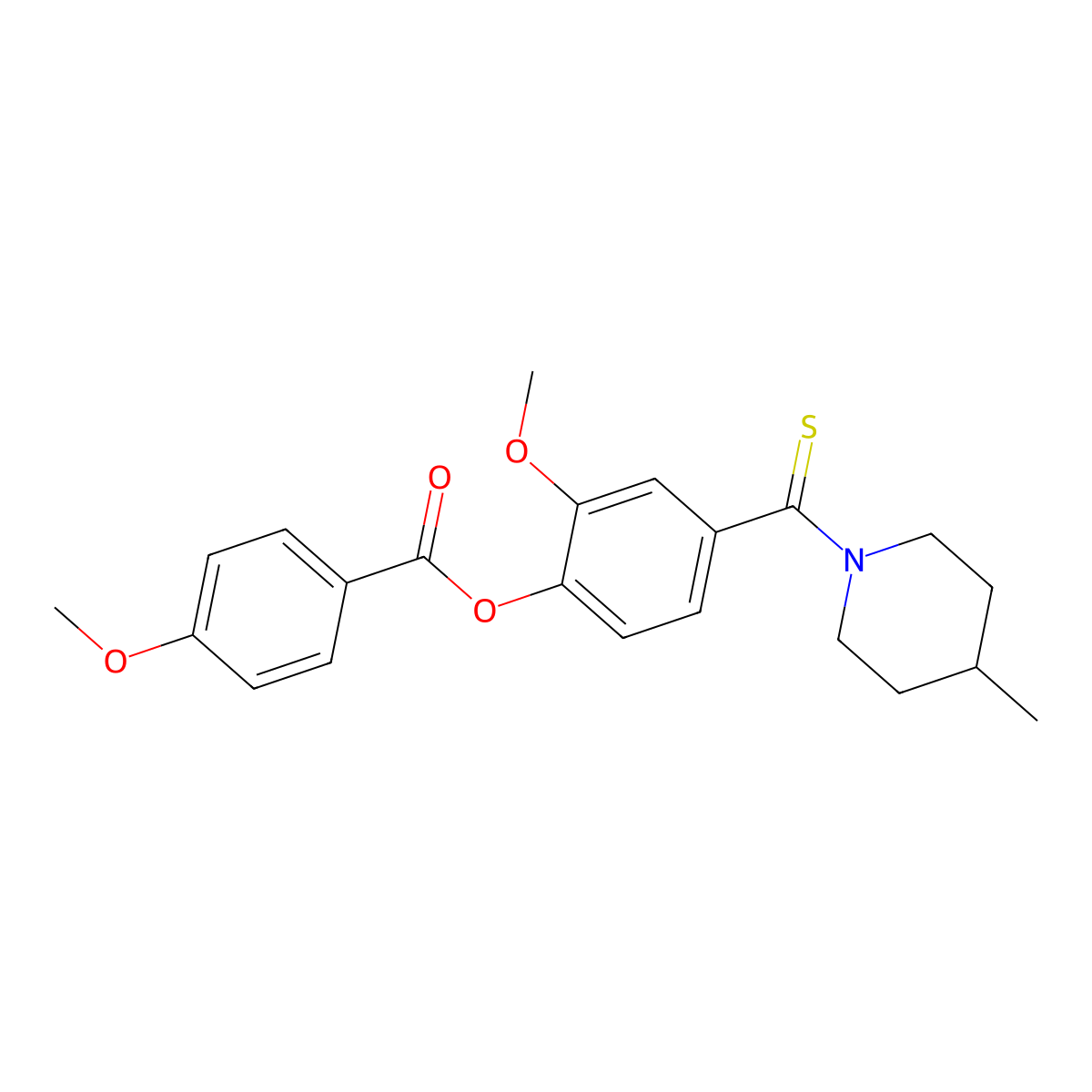 [2-Methoxy-4-(4-methylpiperidine-1-carbothioyl)phenyl] 4-methoxybenzoate molecular structure, CAS 6077-54-9