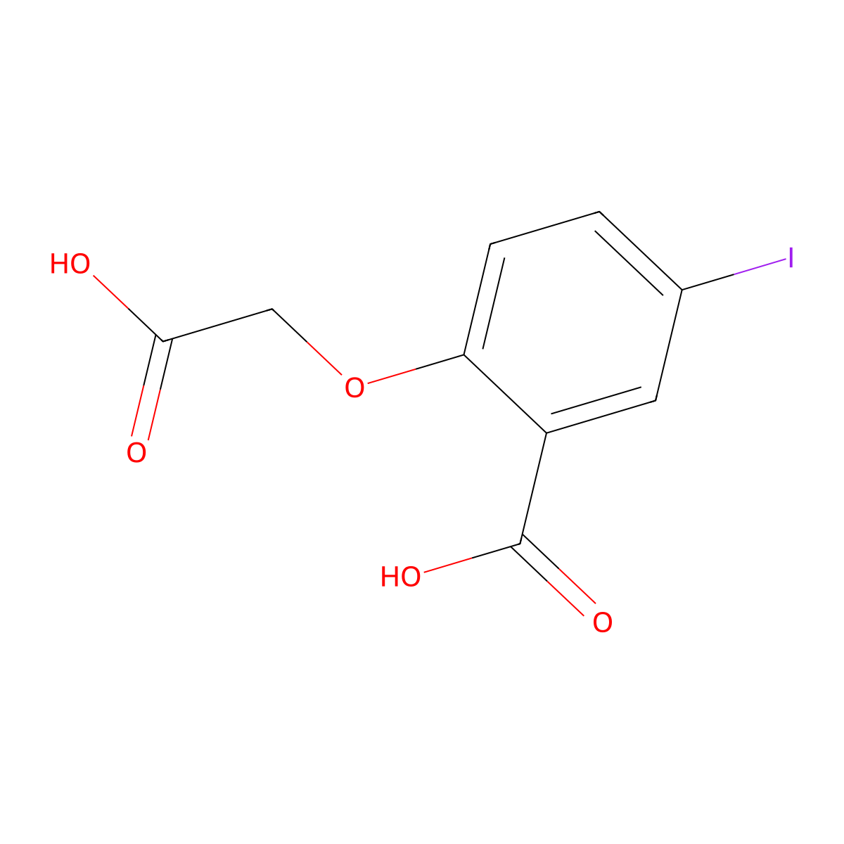 2-(Carboxymethoxy)-5-iodobenzoic acid molecular structure, CAS 60770-26-5