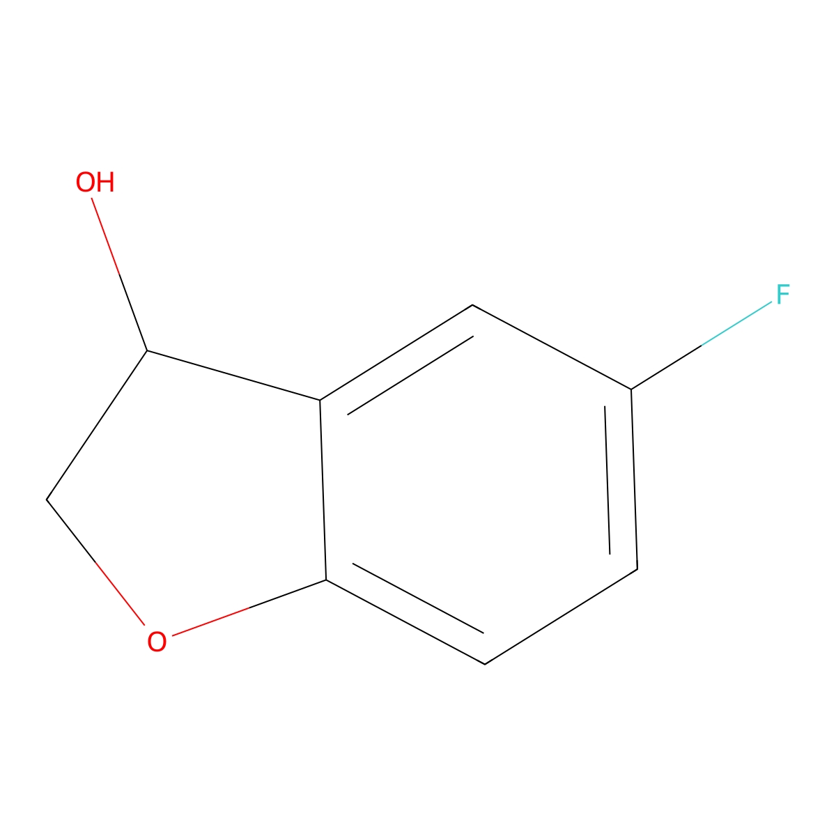 5-Fluoro-2,3-dihydrobenzofuran-3-ol molecular structure, CAS 60770-60-7