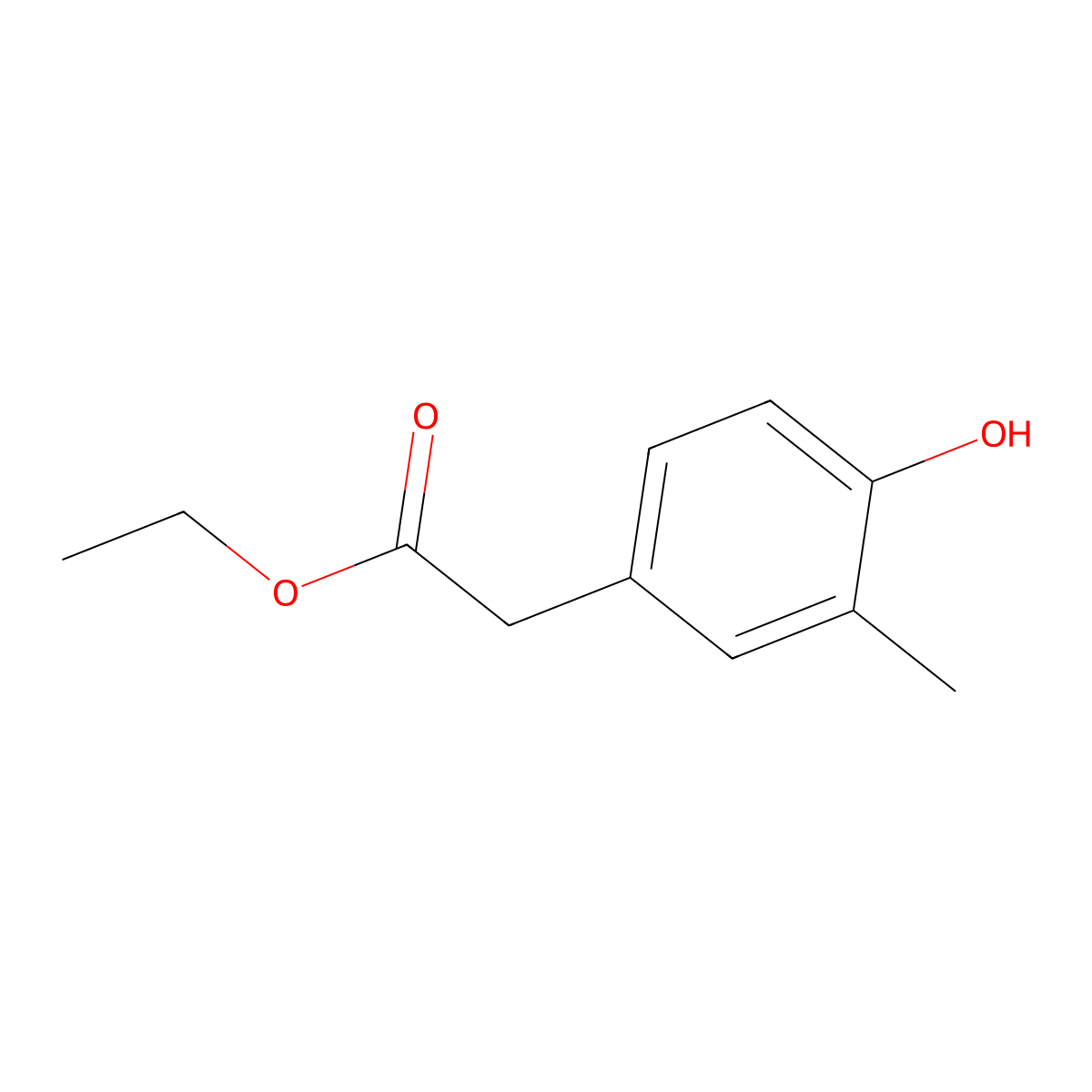 Ethyl (4-hydroxy-3-methylphenyl)acetate molecular structure, CAS 607707-64-2
