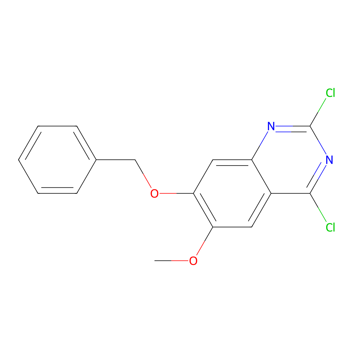 7-(Benzyloxy)-2,4-dichloro-6-methoxyquinazoline molecular structure, CAS 60771-18-8