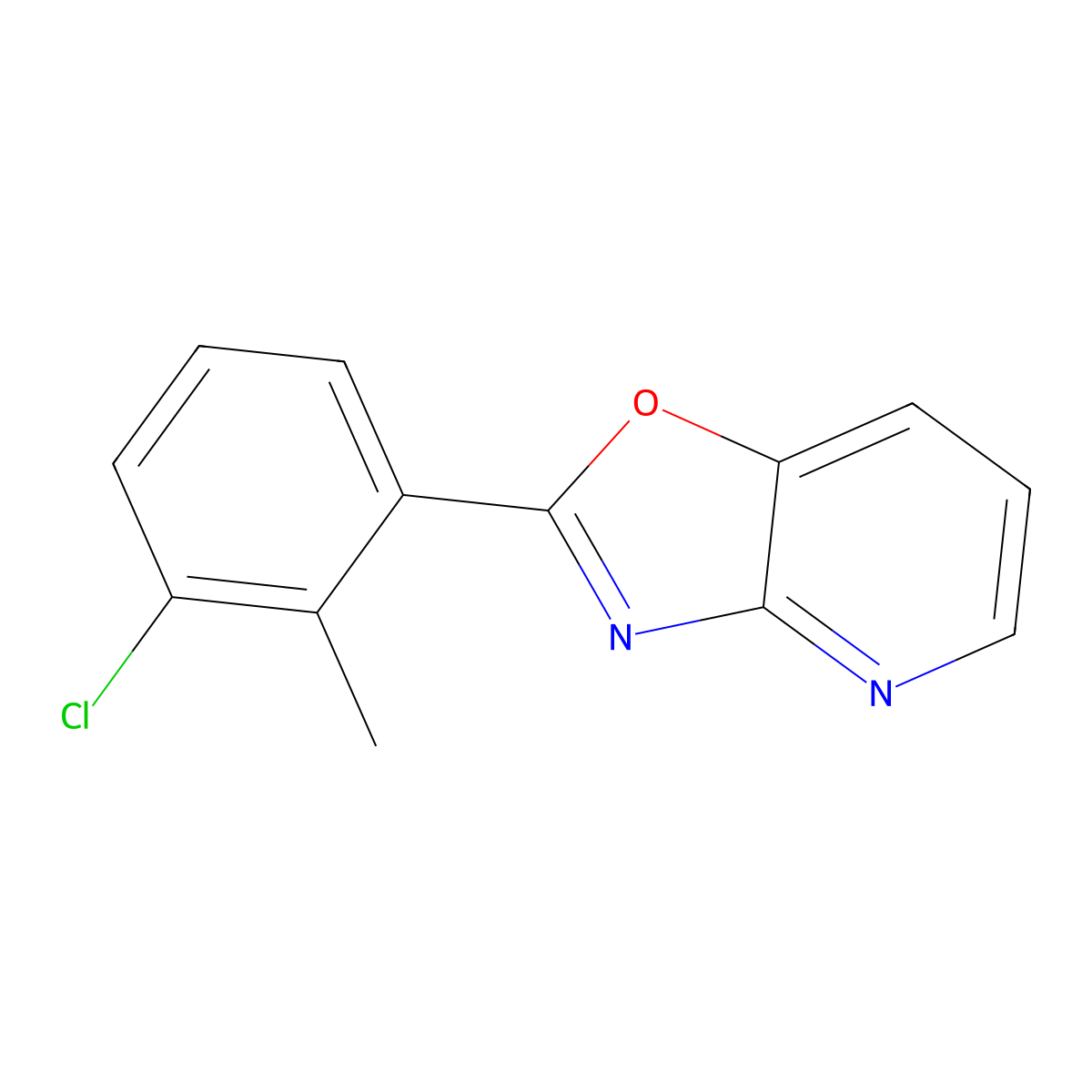 2-(3-Chloro-2-methylphenyl)oxazolo[4,5-b]pyridine molecular structure, CAS 60772-54-5