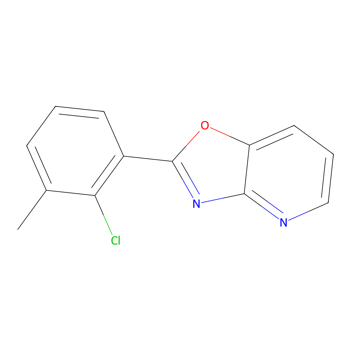 2-(2-Chloro-3-methylphenyl)oxazolo[4,5-b]pyridine molecular structure, CAS 60772-55-6