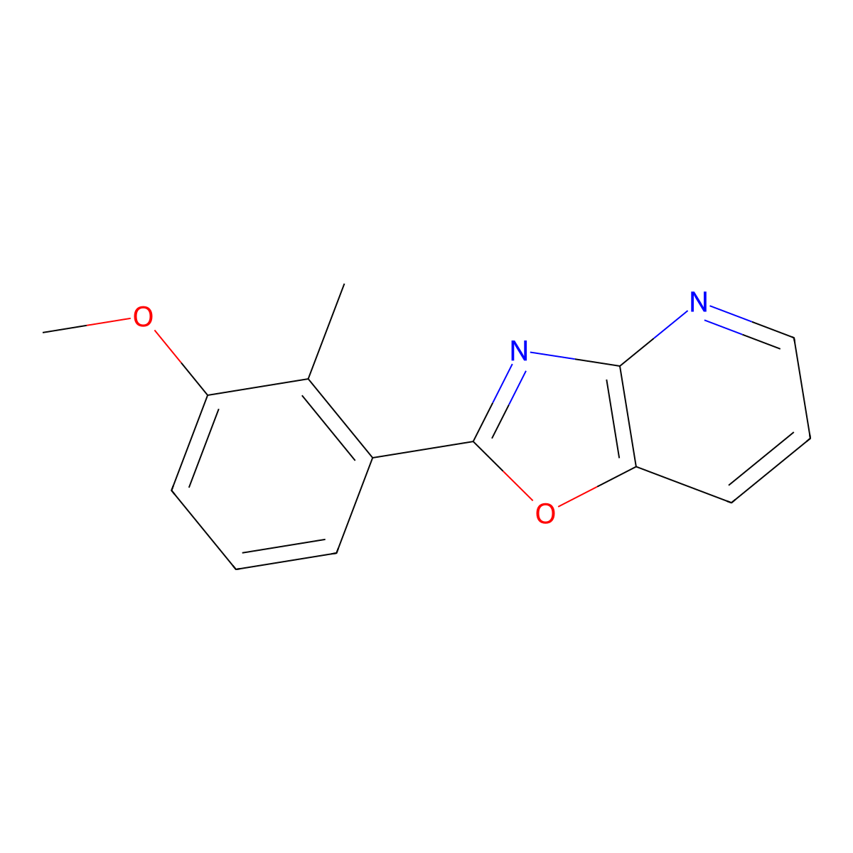 2-(3-Methoxy-2-methylphenyl)oxazolo[4,5-b]pyridine molecular structure, CAS 60772-59-0