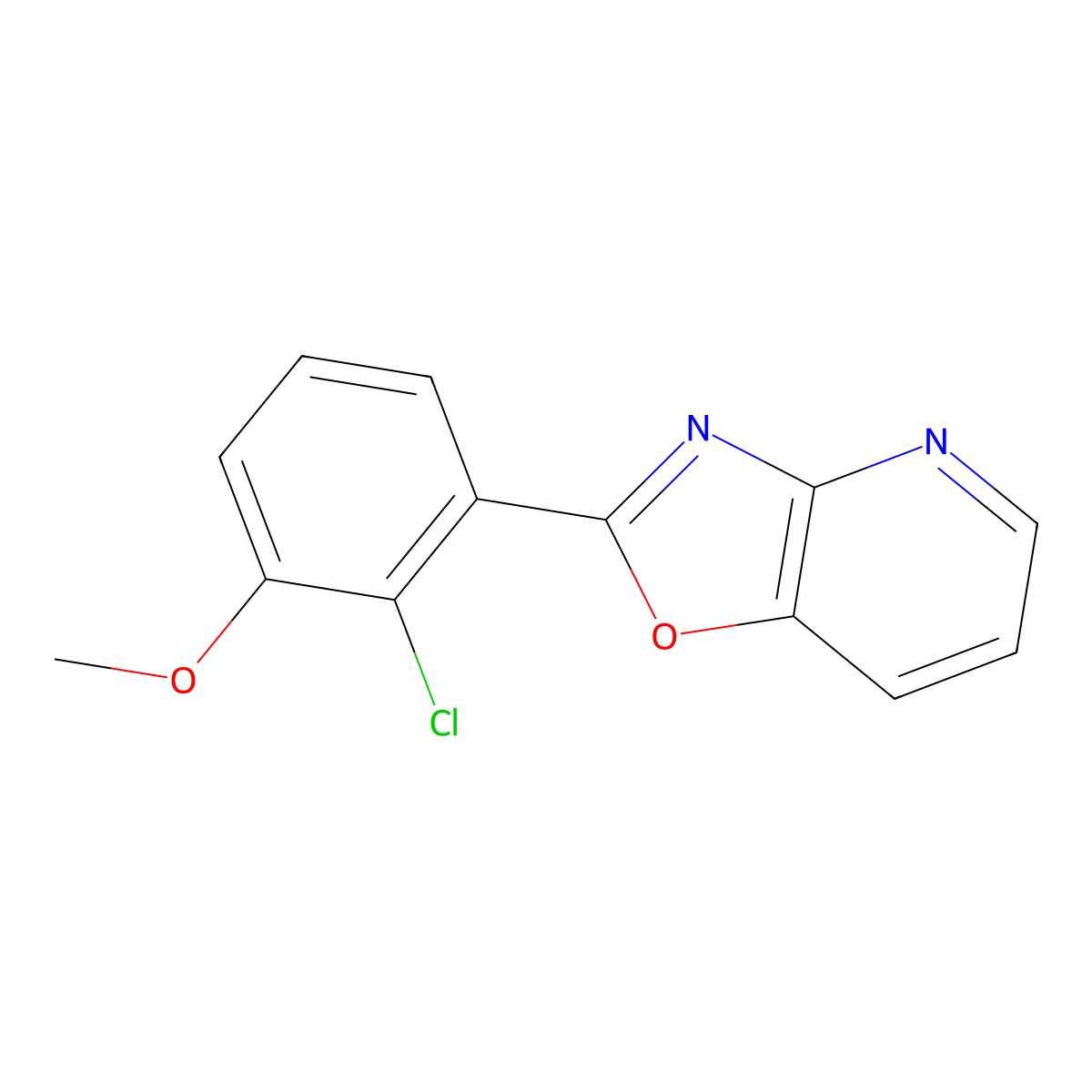 2-(2-Chloro-3-methoxyphenyl)oxazolo[4,5-b]pyridine molecular structure, CAS 60772-62-5