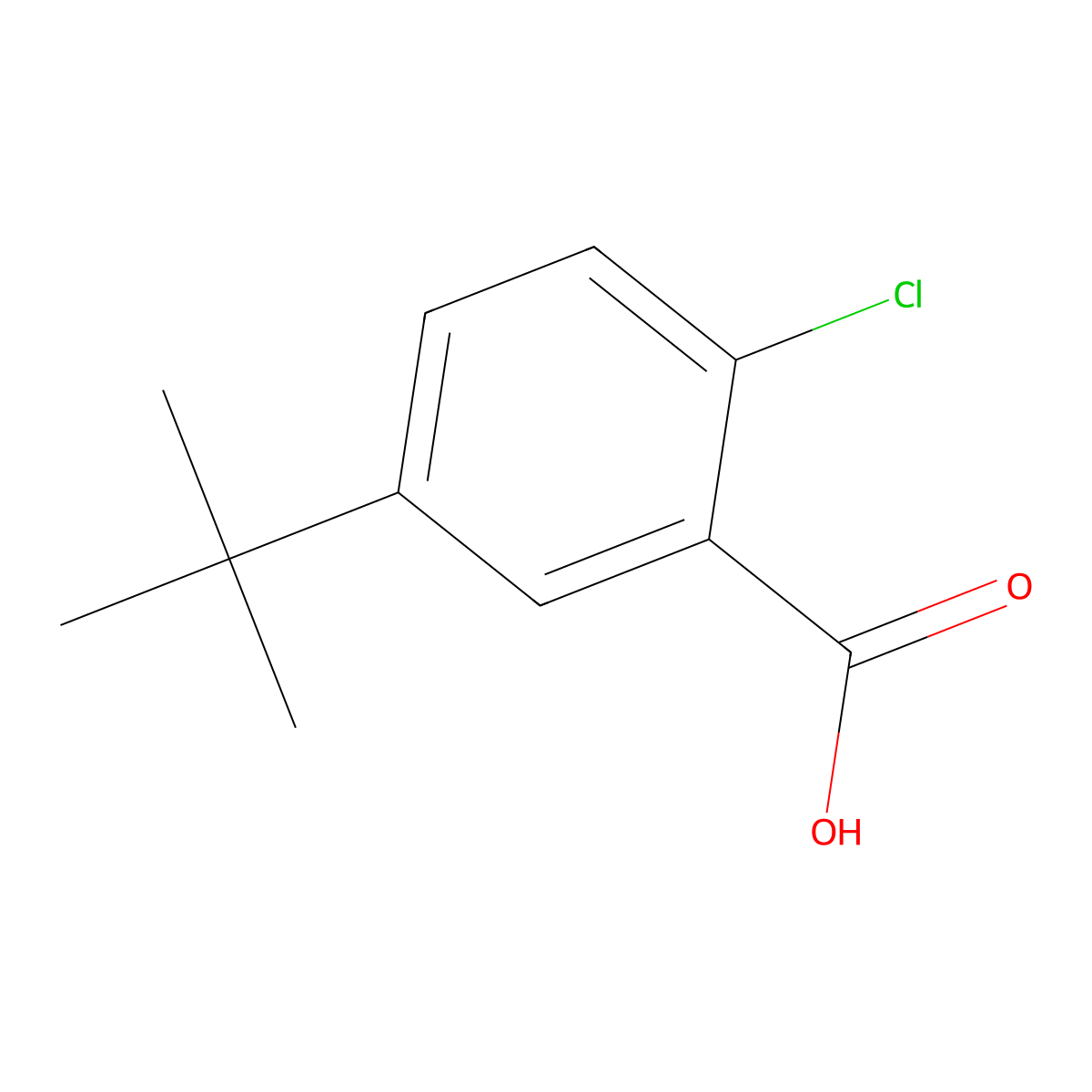 5-Tert-butyl-2-chlorobenzoic acid molecular structure, CAS 60772-72-7