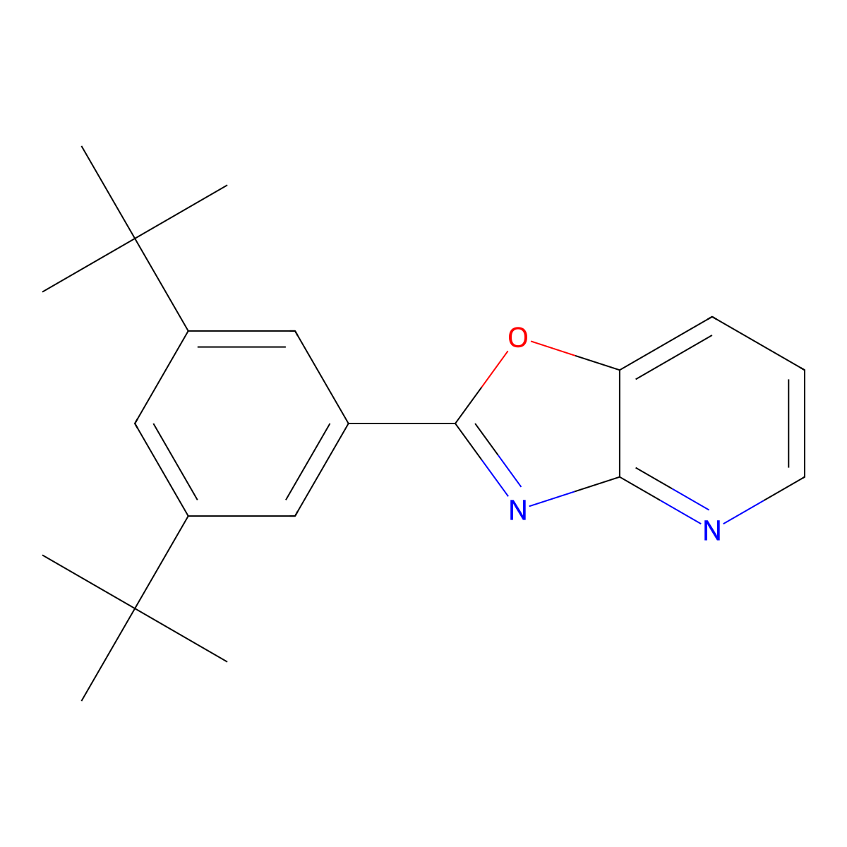 2-(3,5-Di-tert-Butylphenyl)oxazolo[4,5-b]pyridine molecular structure, CAS 60772-76-1