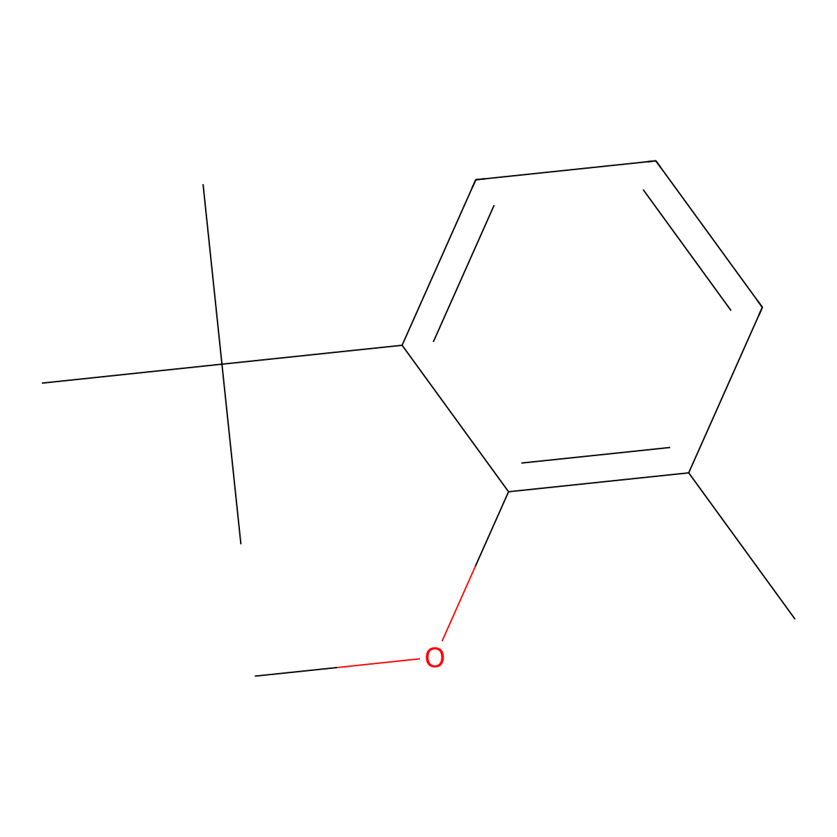 Benzene, 1-(1,1-dimethylethyl)-2-methoxy-3-methyl- molecular structure, CAS 60772-80-7