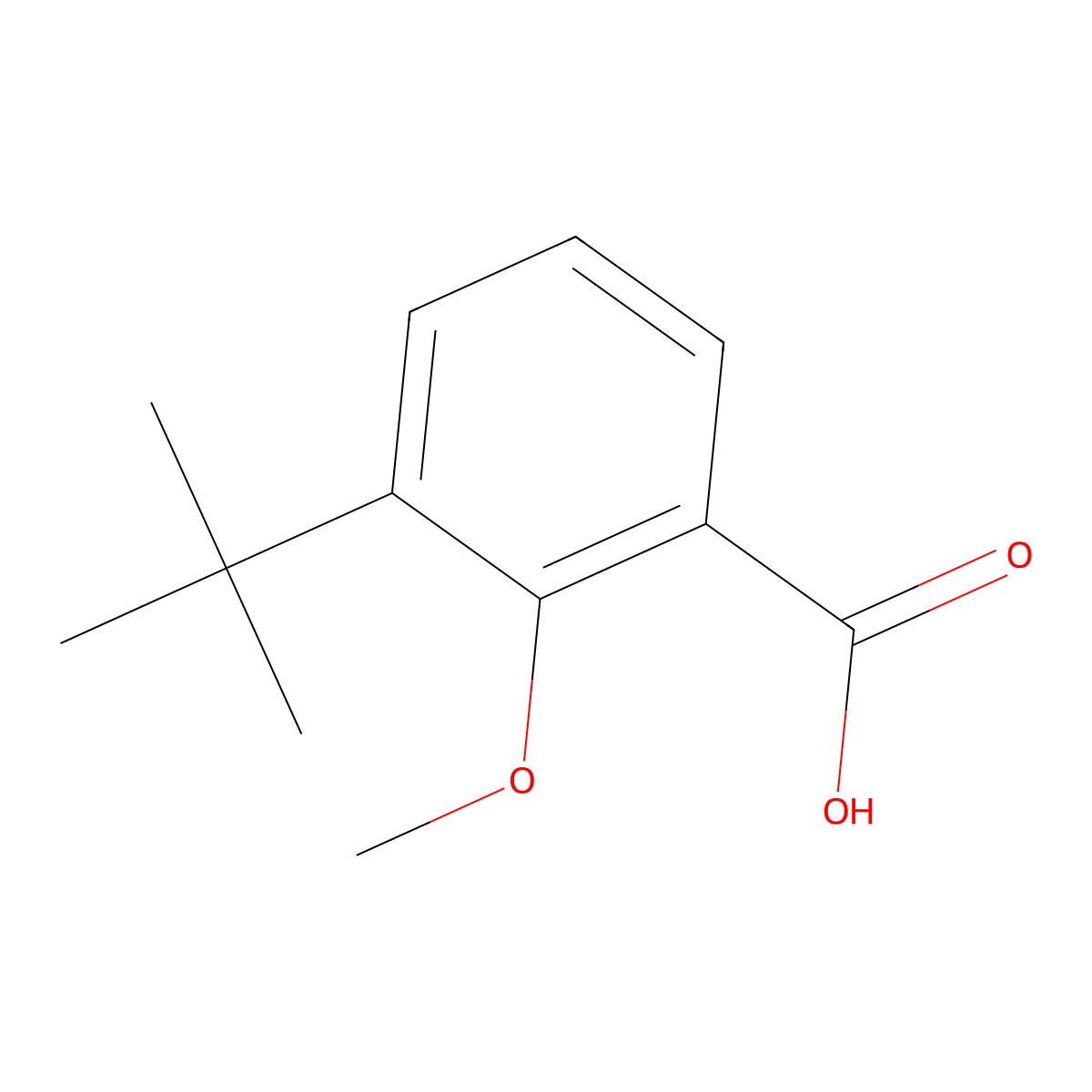 3-Tert-butyl-2-methoxybenzoic acid molecular structure, CAS 60772-81-8