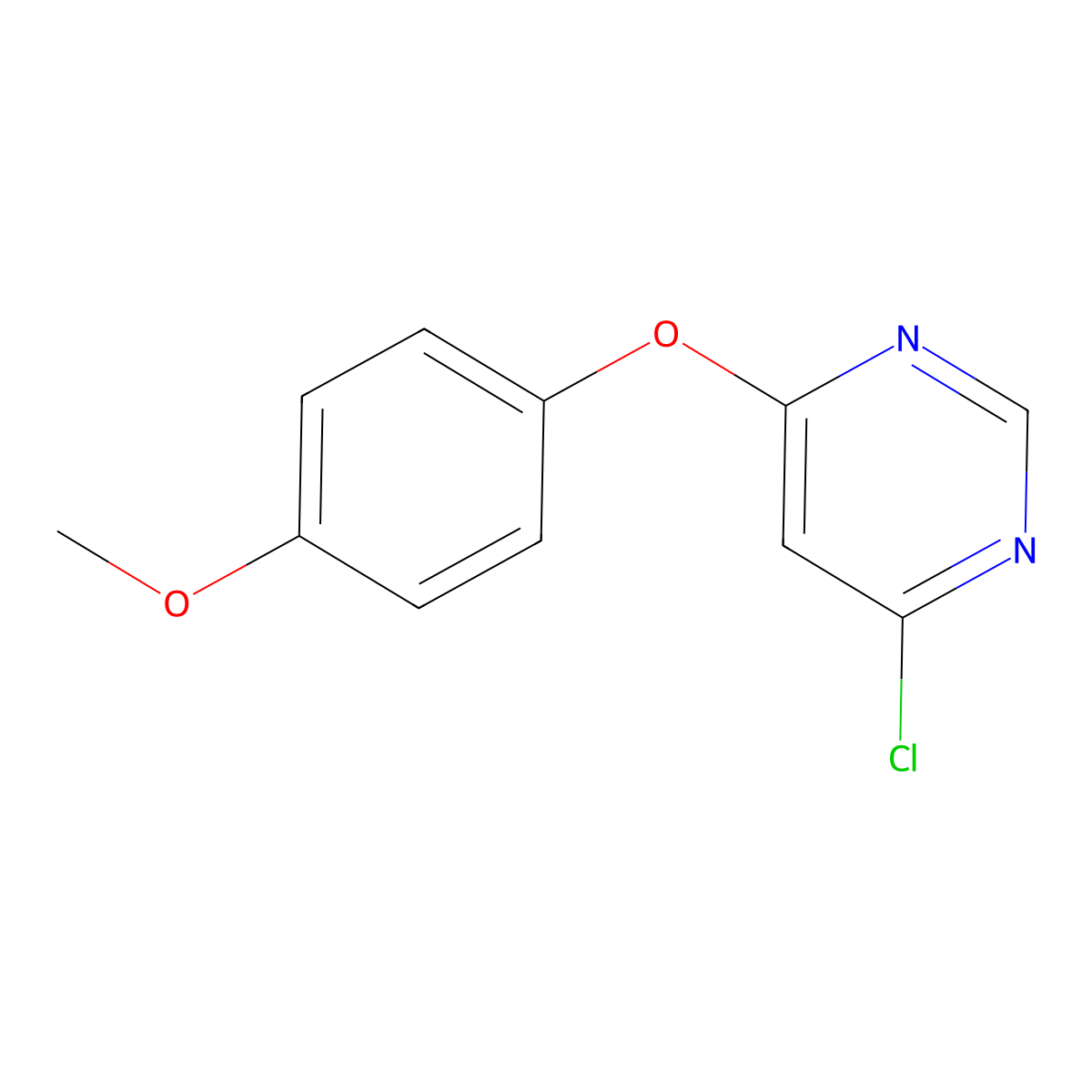 4-Chloro-6-(4-methoxyphenoxy)pyrimidine molecular structure, CAS 607723-54-6