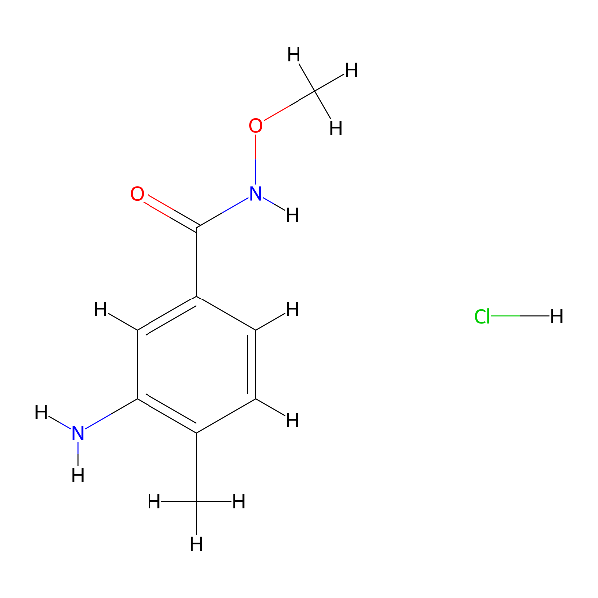 3-Amino-N-methoxy-4-methylbenzamide hydrochloride molecular structure, CAS 607738-97-6