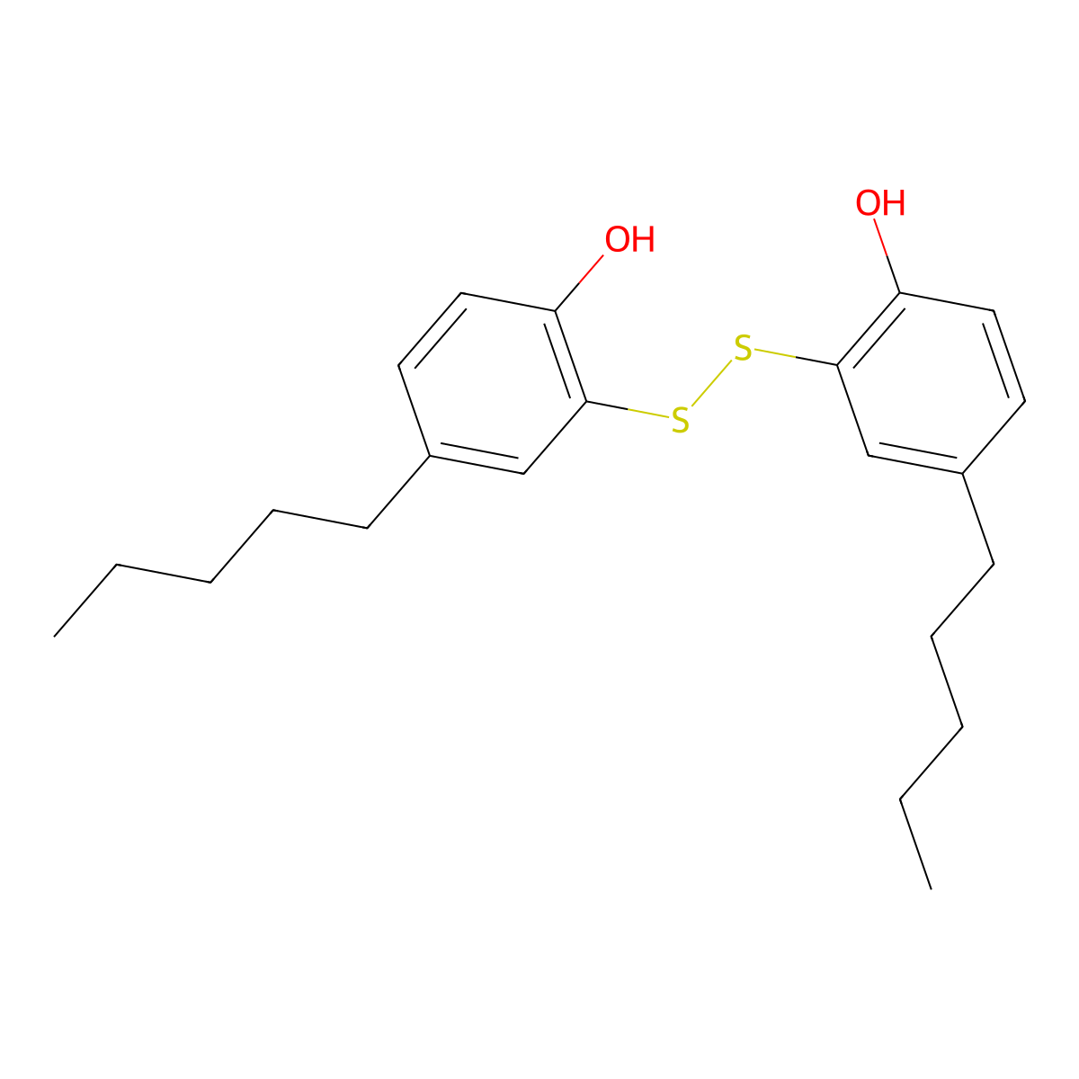 2,2'-Dithiobis(4-pentylphenol) molecular structure, CAS 60774-06-3