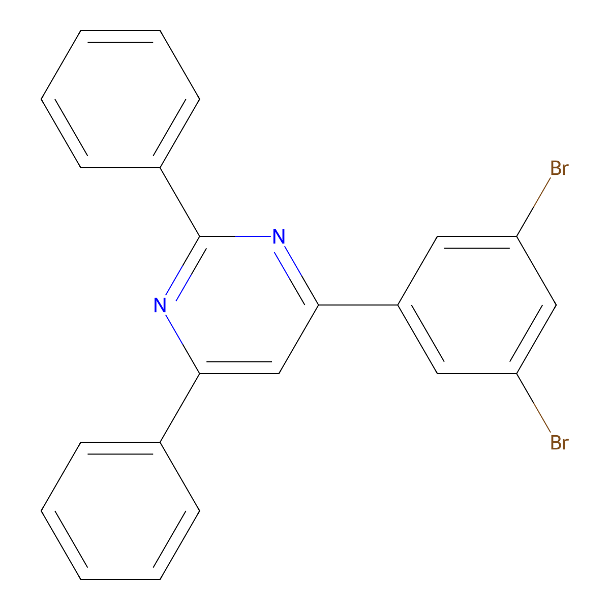 4-(3,5-Dibromophenyl)-2,6-diphenylpyrimidine molecular structure, CAS 607740-08-9