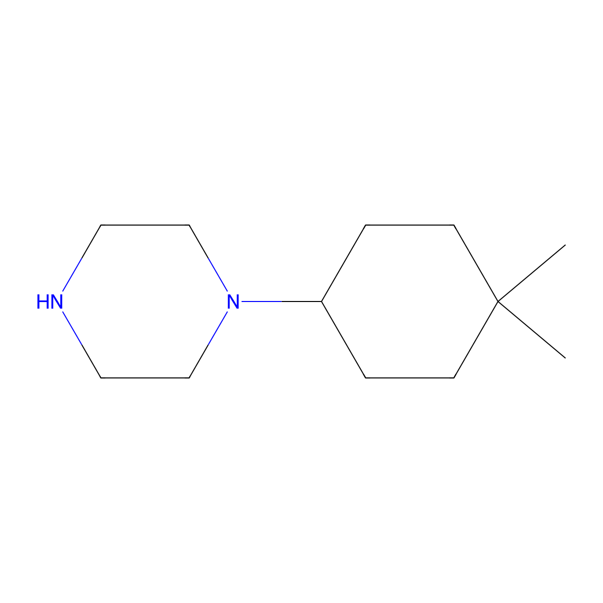 1-(4,4-Dimethylcyclohexyl)piperazine molecular structure, CAS 607744-42-3
