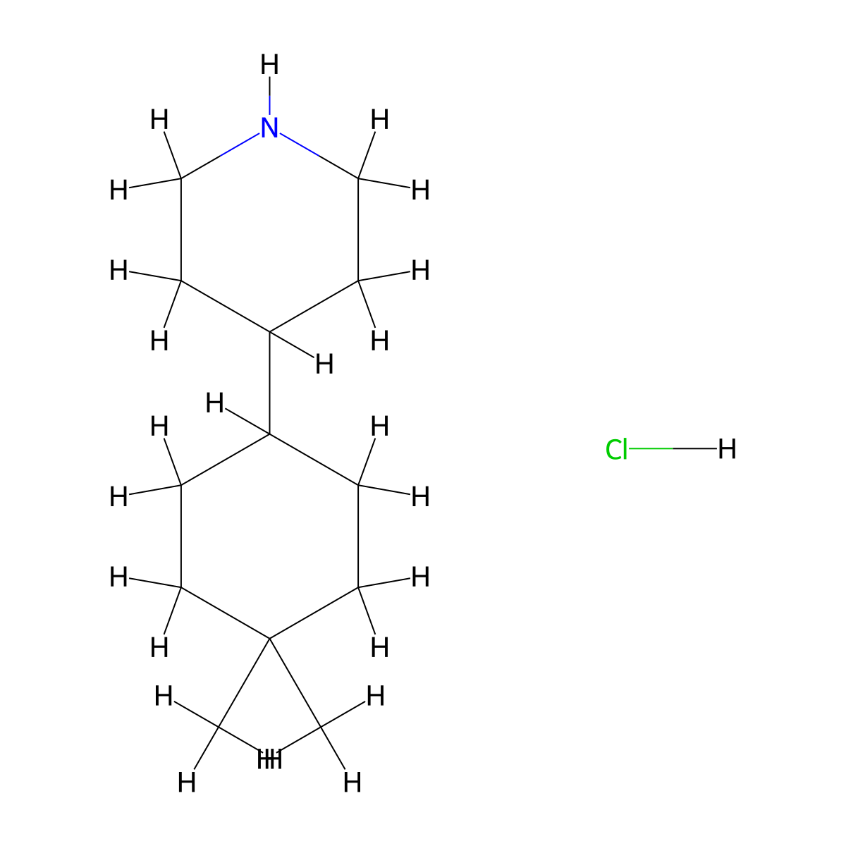 4-(4,4-Dimethylcyclohexyl)piperidine hydrochloride molecular structure, CAS 607744-52-5