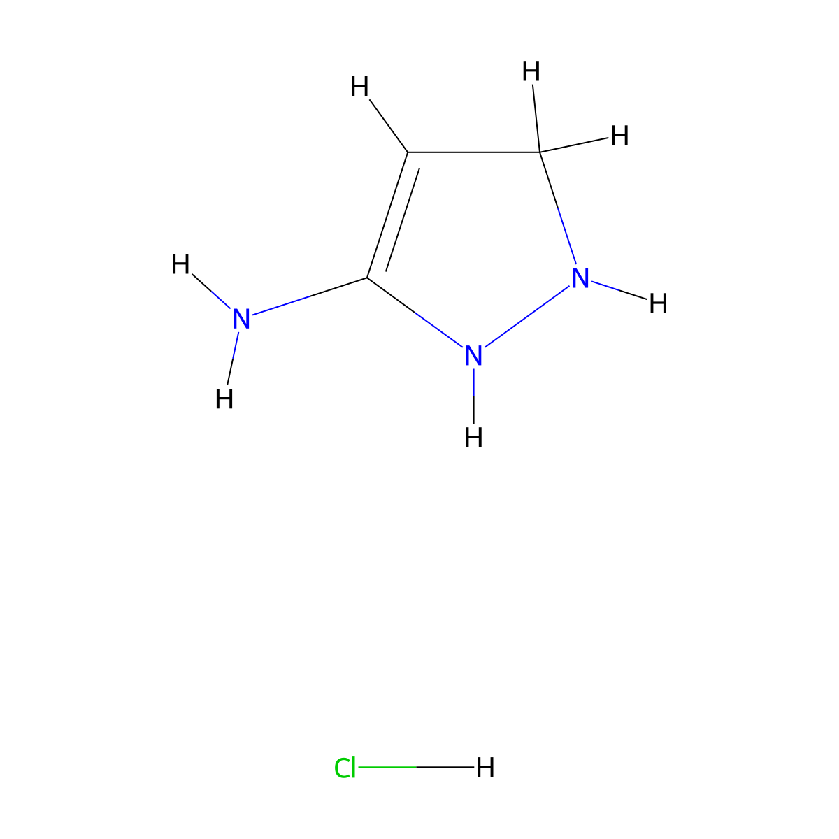 2,5-dihydro-1H-pyrazol-3-amine hydrochloride molecular structure, CAS 60777-00-6