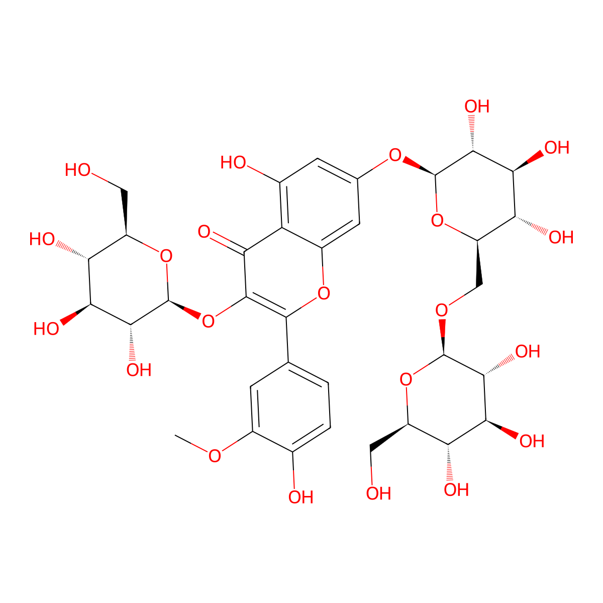 Isorhamnetin 3-glucoside-7-gentiobioside molecular structure, CAS 60778-00-9