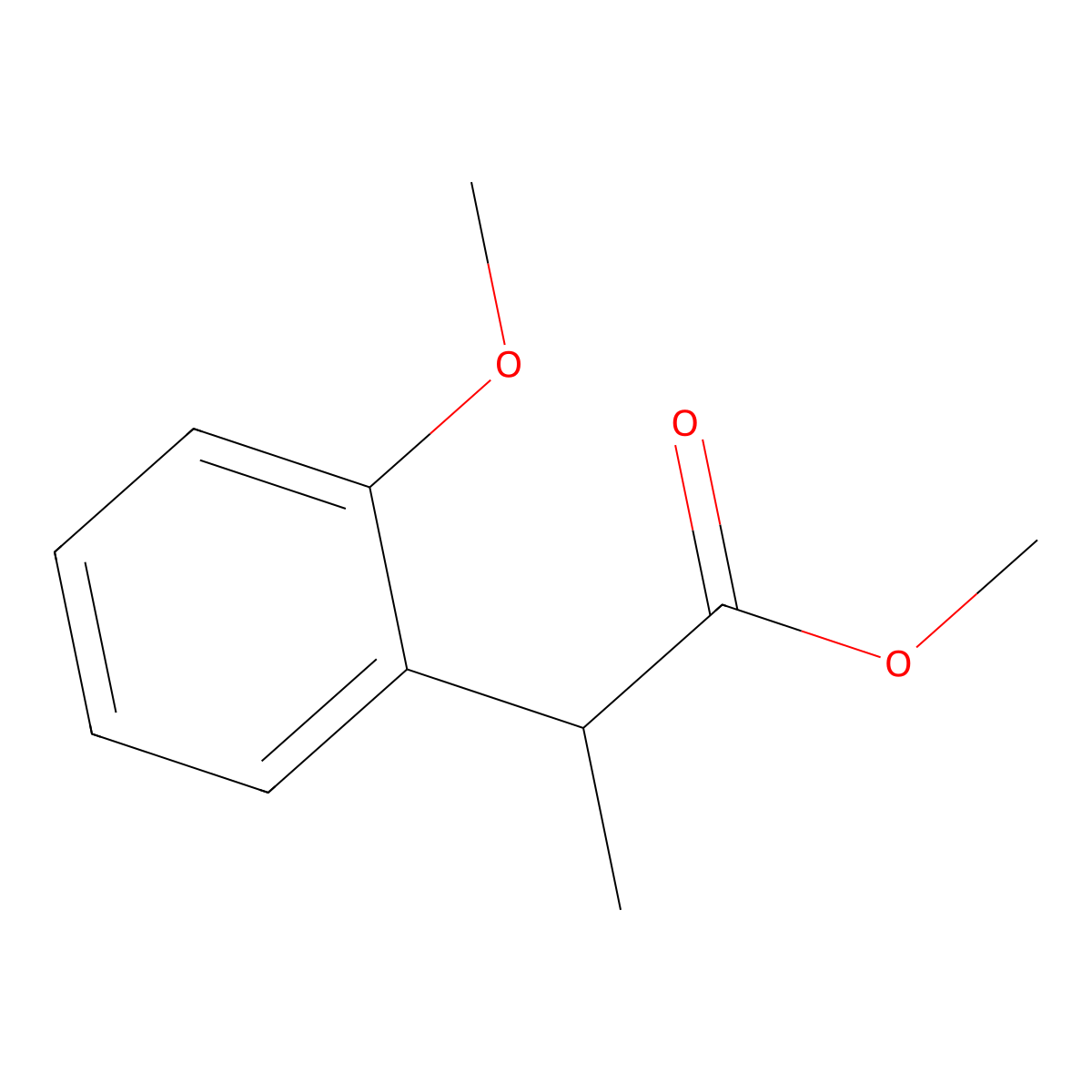Methyl 2-(2-methoxyphenyl)propanoate molecular structure, CAS 60779-19-3