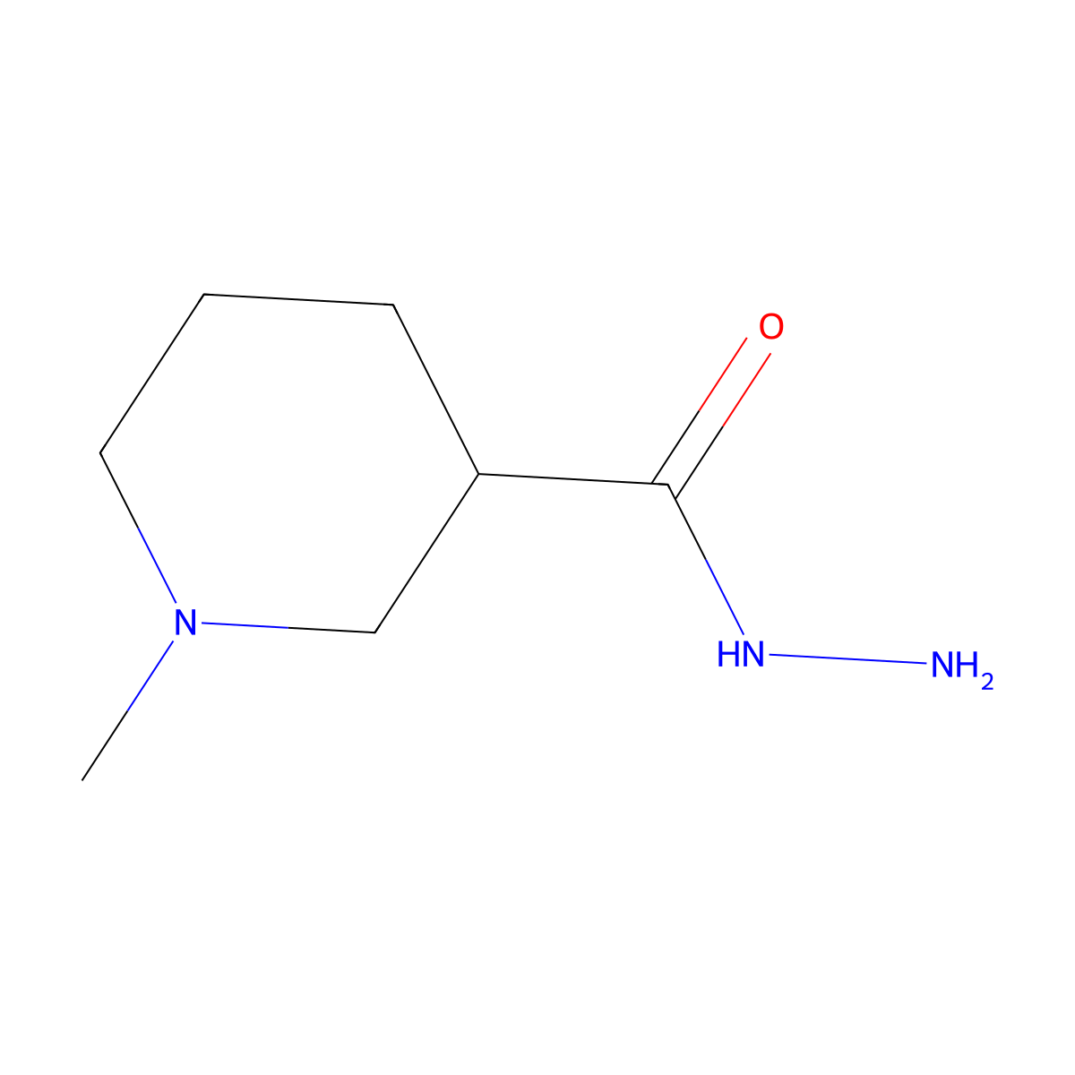 1-Methylpiperidine-3-carbohydrazide molecular structure, CAS 60779-77-3