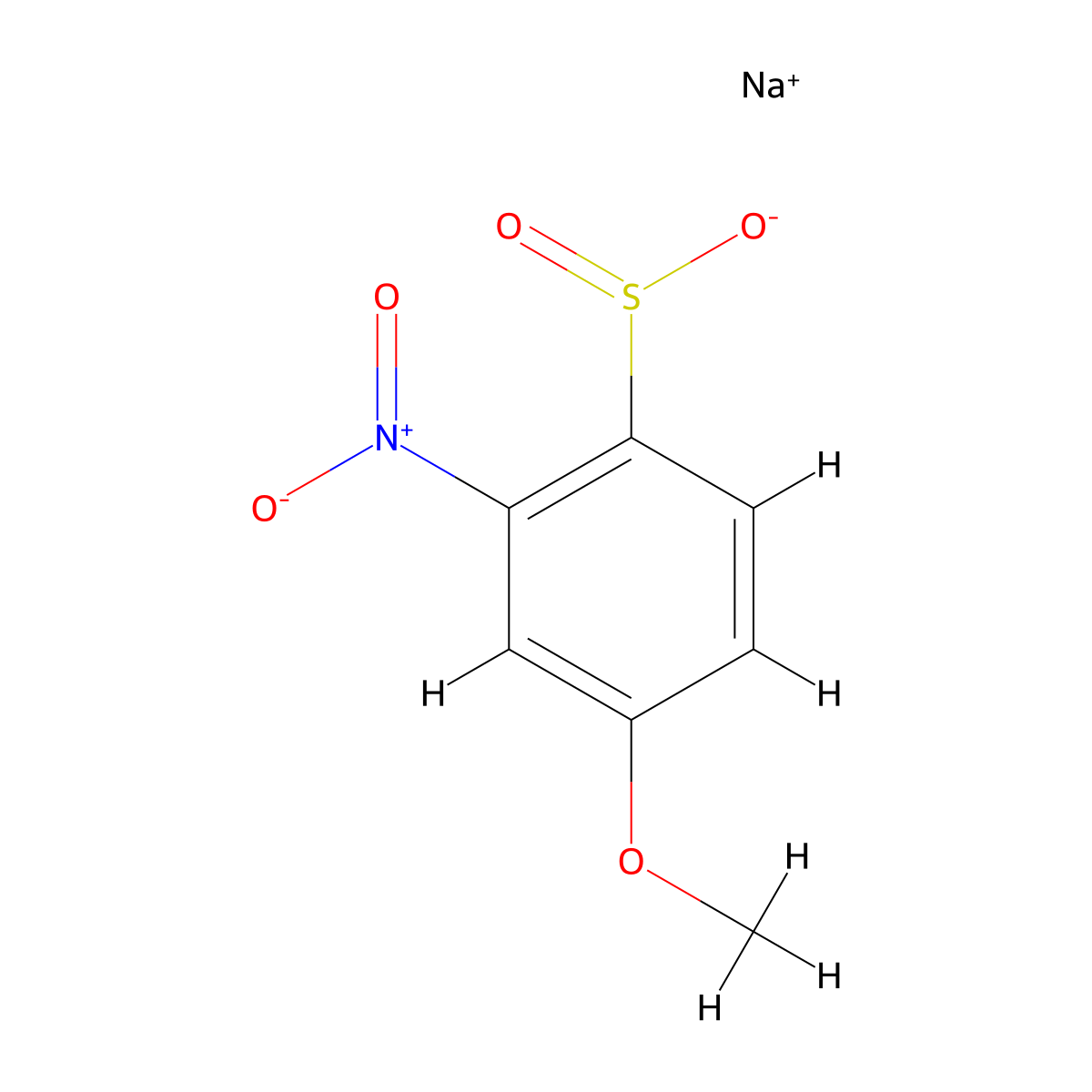 Sodium 4-methoxy-2-nitrobenzene-1-sulfinate molecular structure, CAS 60781-31-9