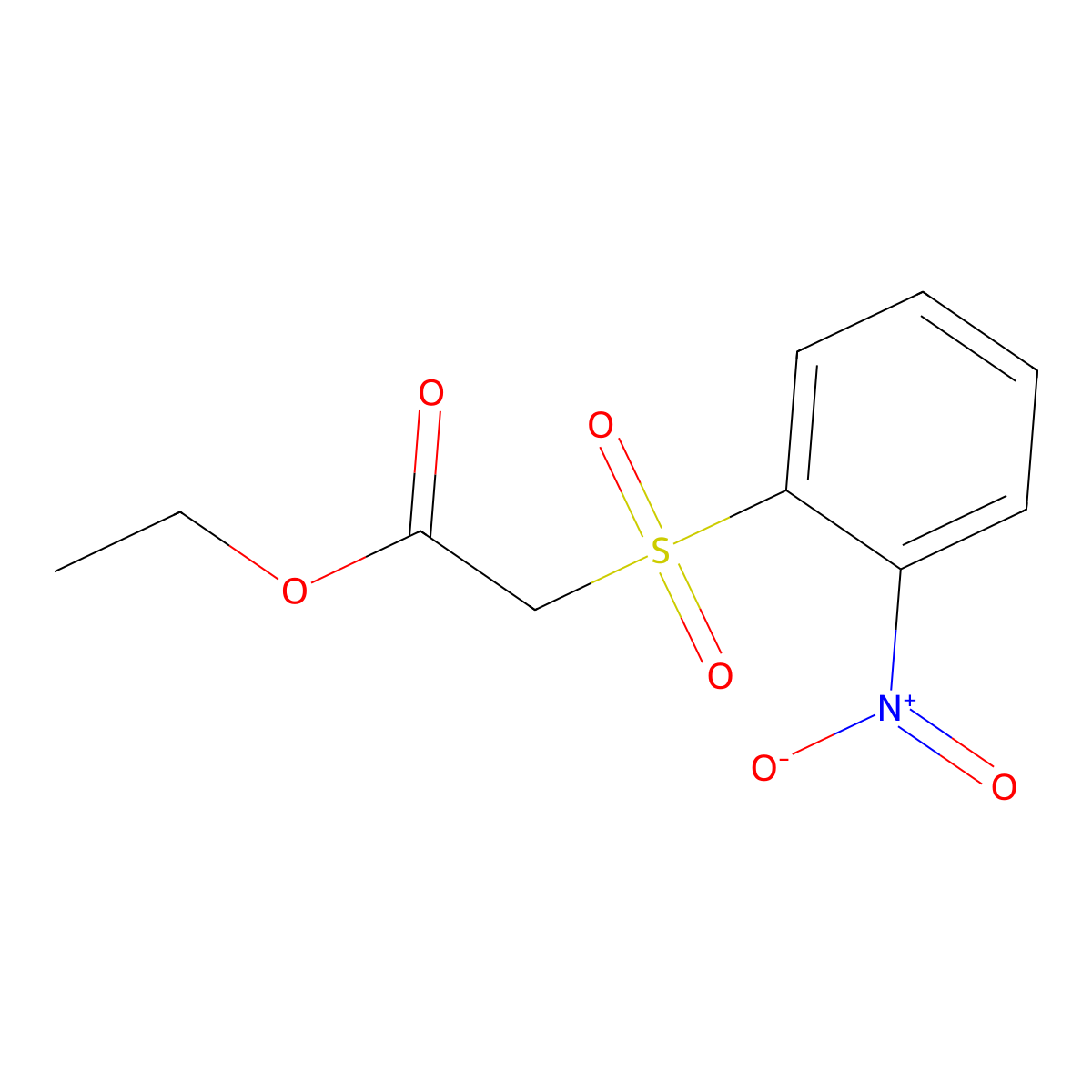Ethyl [(2-nitrophenyl)sulfonyl]acetate molecular structure, CAS 60781-34-2