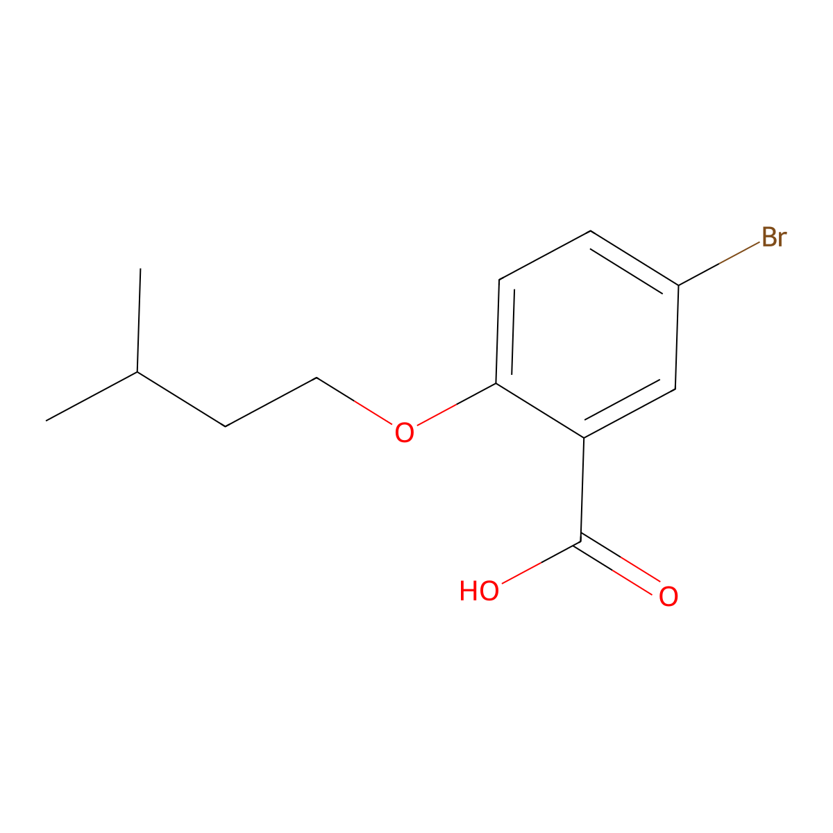 5-Bromo-2-(isopentyloxy)benzoic acid molecular structure, CAS 60783-95-1