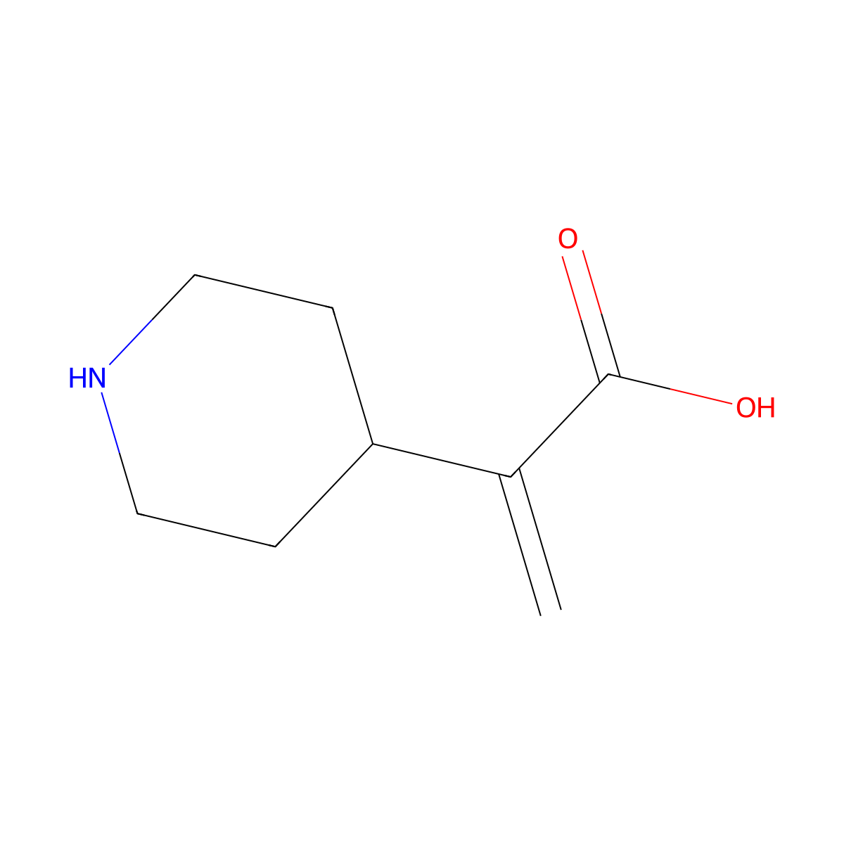 2-(Piperidin-4-yl)prop-2-enoic acid molecular structure, CAS 607833-39-6
