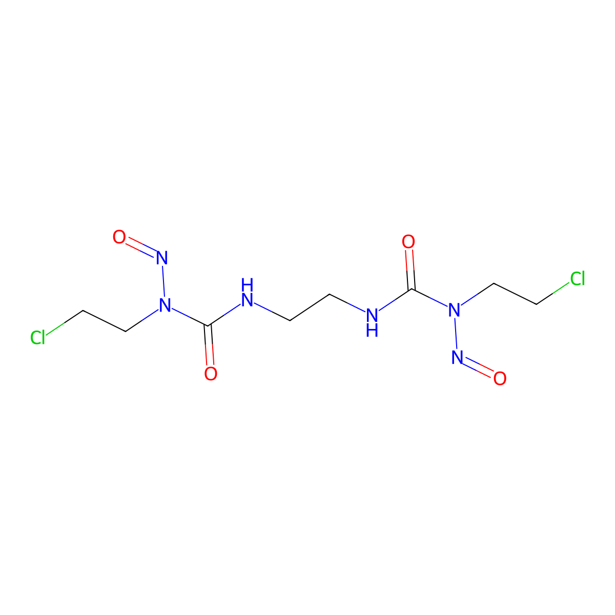 Urea, 1,1'-ethylenebis(3-(2-chloroethyl)-3-nitroso- molecular structure, CAS 60784-41-0