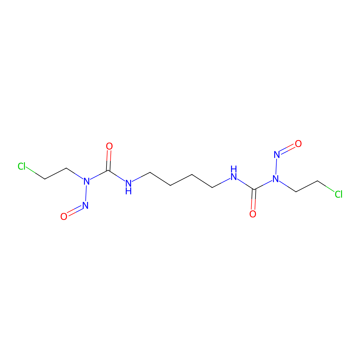 Urea, 1,1'-tetramethylenebis(3-(2-chloroethyl)-3-nitroso- molecular structure, CAS 60784-43-2