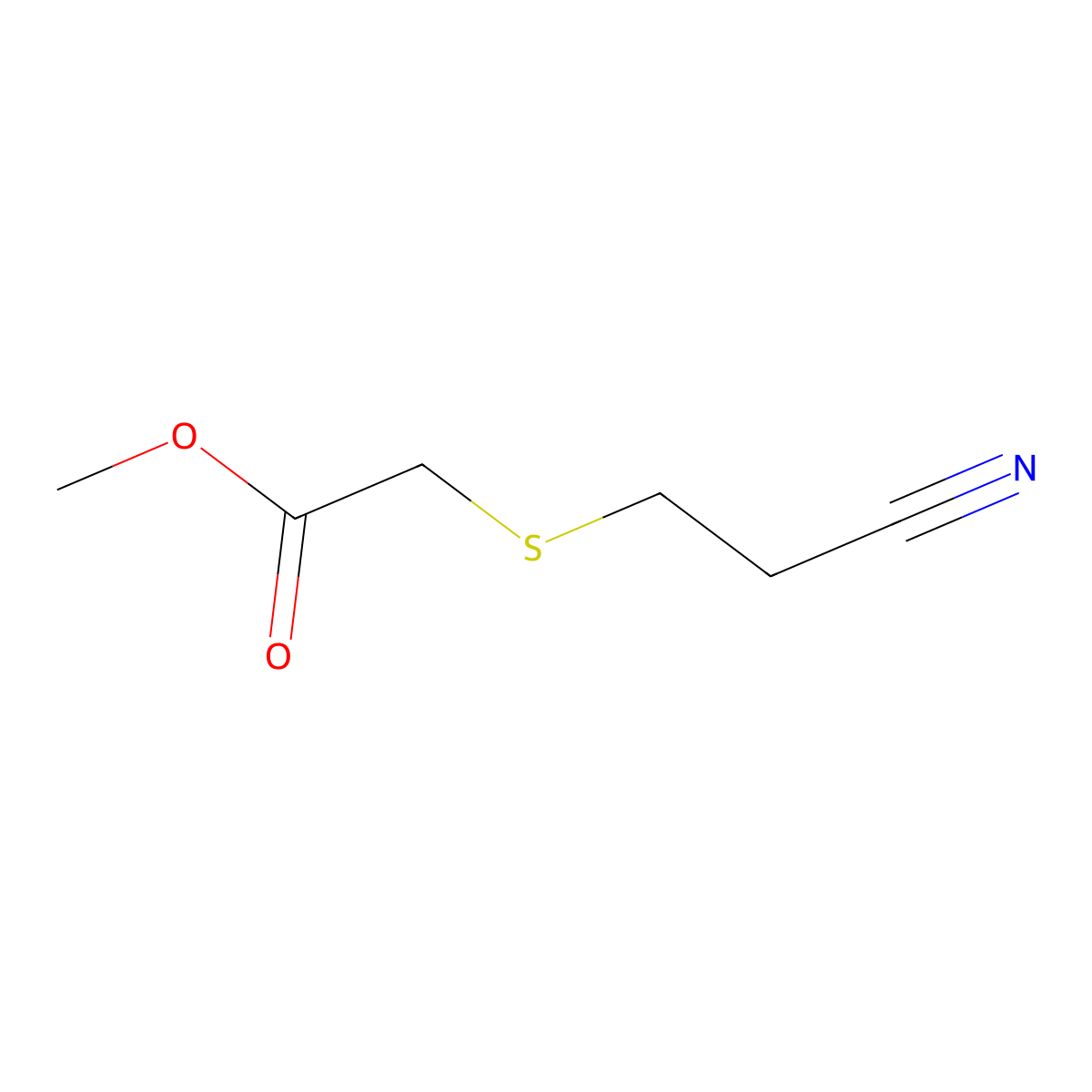 Methyl 2-[(2-cyanoethyl)thio]acetate molecular structure, CAS 60785-76-4