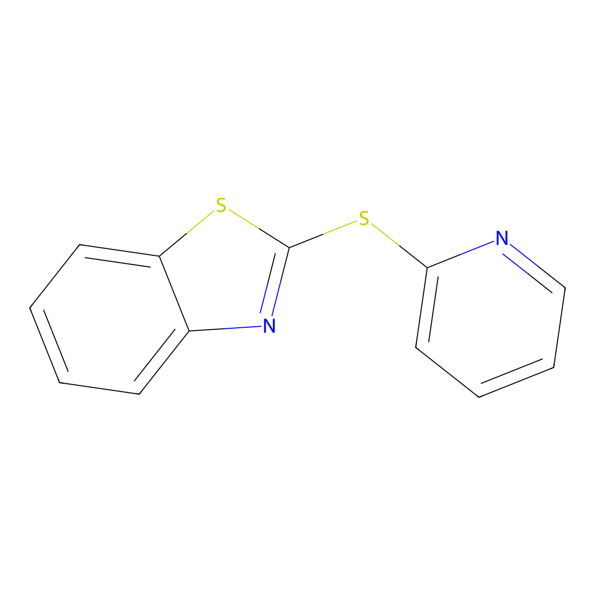 2-(2-Pyridylthio)benzothiazole molecular structure, CAS 60786-69-8