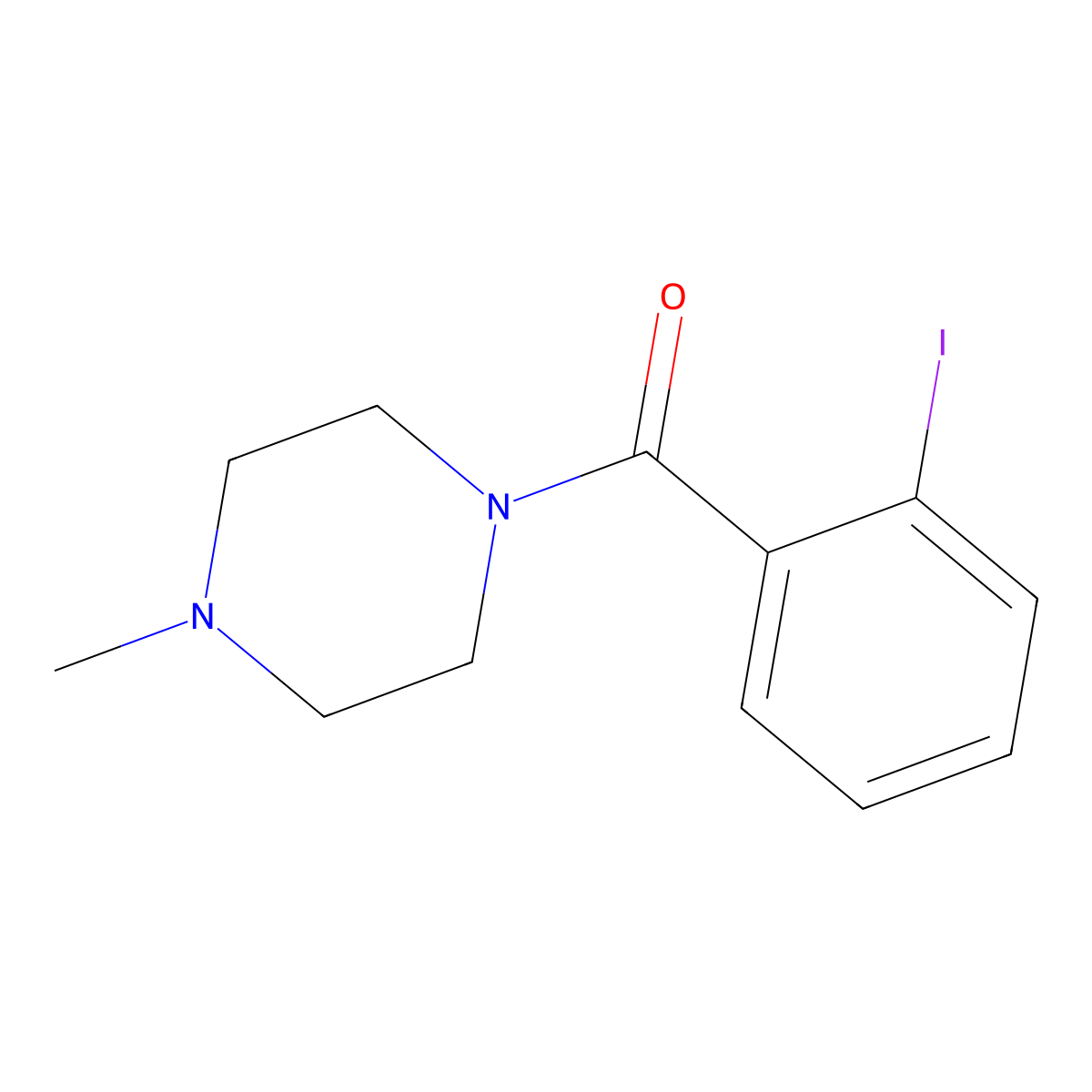 Piperazine, 1-(2-iodobenzoyl)-4-methyl- molecular structure, CAS 60787-03-3