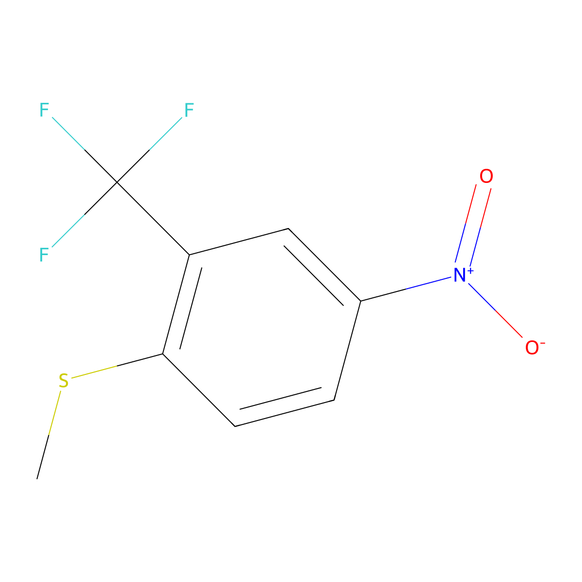 2-Methylthio-5-nitrobenzotrifluoride molecular structure, CAS 60789-49-3
