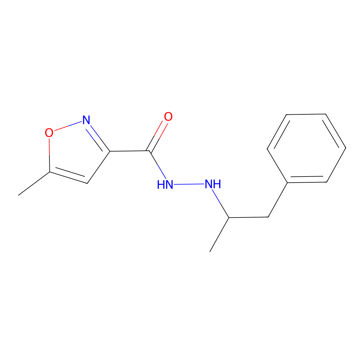 3-Isoxazolecarboxylic acid, 5-methyl-, 2-(alpha-methylphenethyl)hydrazide molecular structure, CAS 60789-89-1