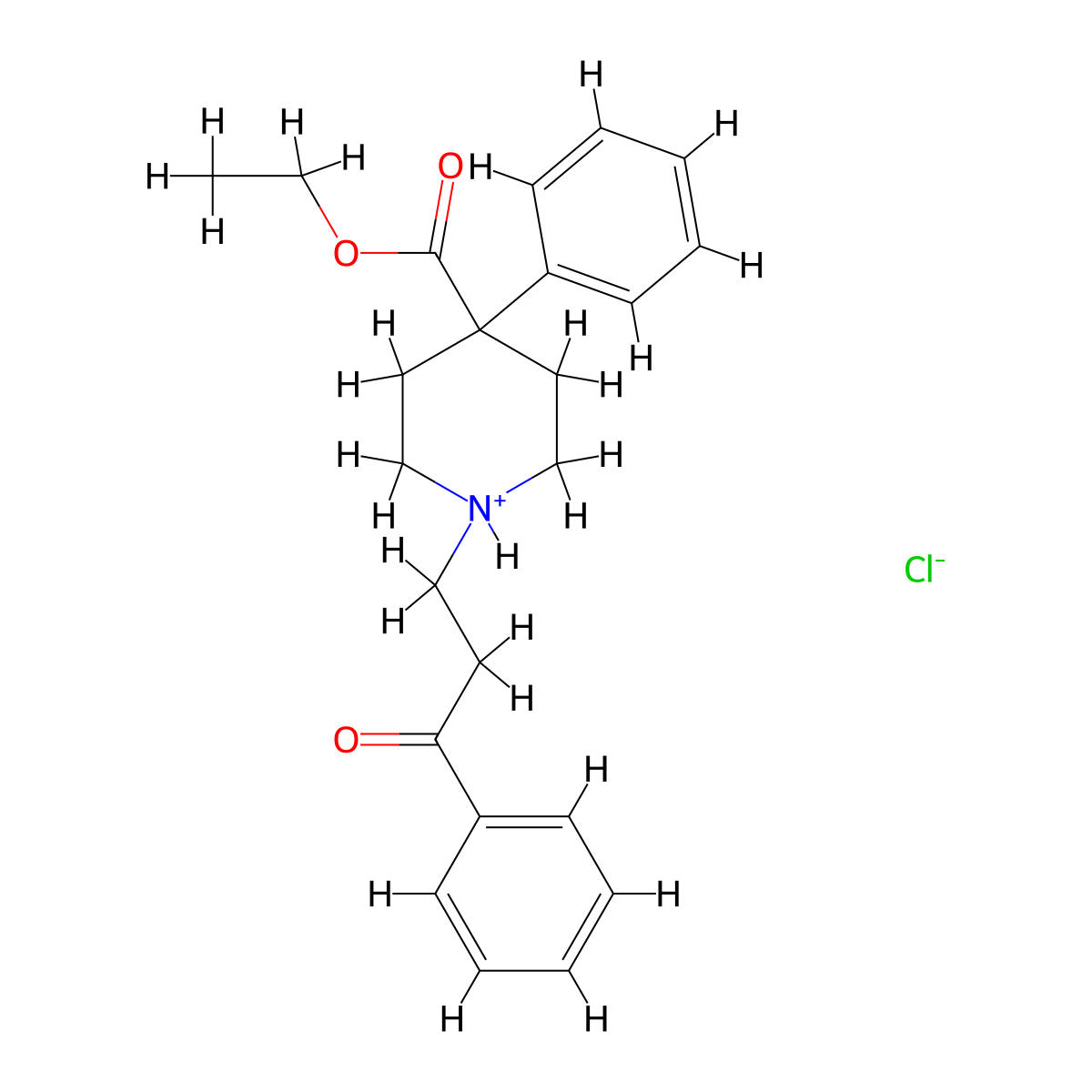 Isonipecotic acid, 1-(2-benzoylethyl)-4-phenyl-, ethyl ester, hydrochloride molecular structure, CAS 60789-94-8