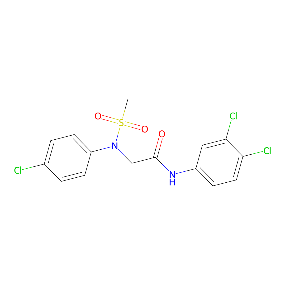 2-[4-chloro(methylsulfonyl)anilino]-N-(3,4-dichlorophenyl)acetamide molecular structure, CAS 6079-40-9