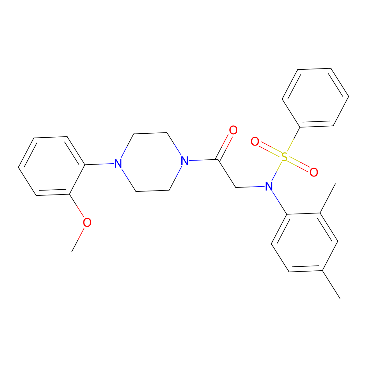 N-(2,4-Dimethylphenyl)-N-[2-[4-(2-methoxyphenyl)piperazin-1-YL]-2-oxo-ethyl]benzenesulfonamide molecular structure, CAS 6079-49-8