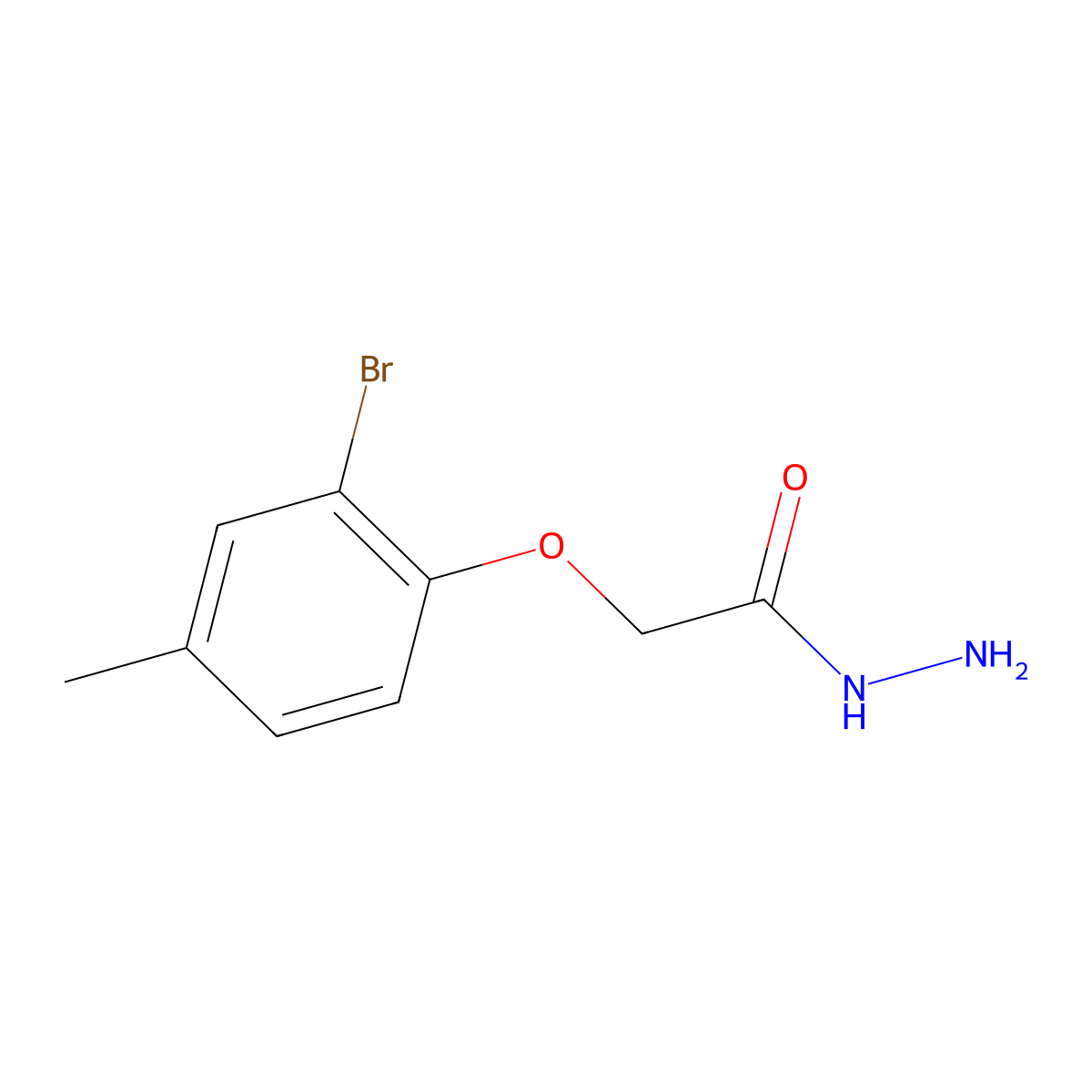 2-(2-Bromo-4-methylphenoxy)acetohydrazide molecular structure, CAS 6079-89-6