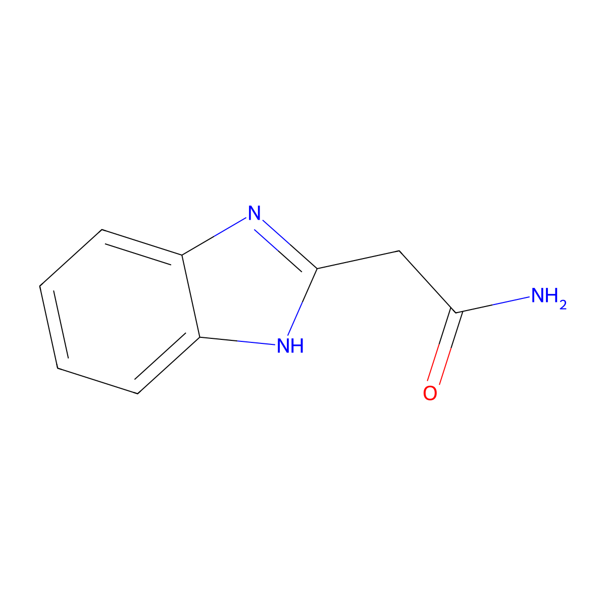 1H-benzimidazole-2-acetamide molecular structure, CAS 60792-56-5