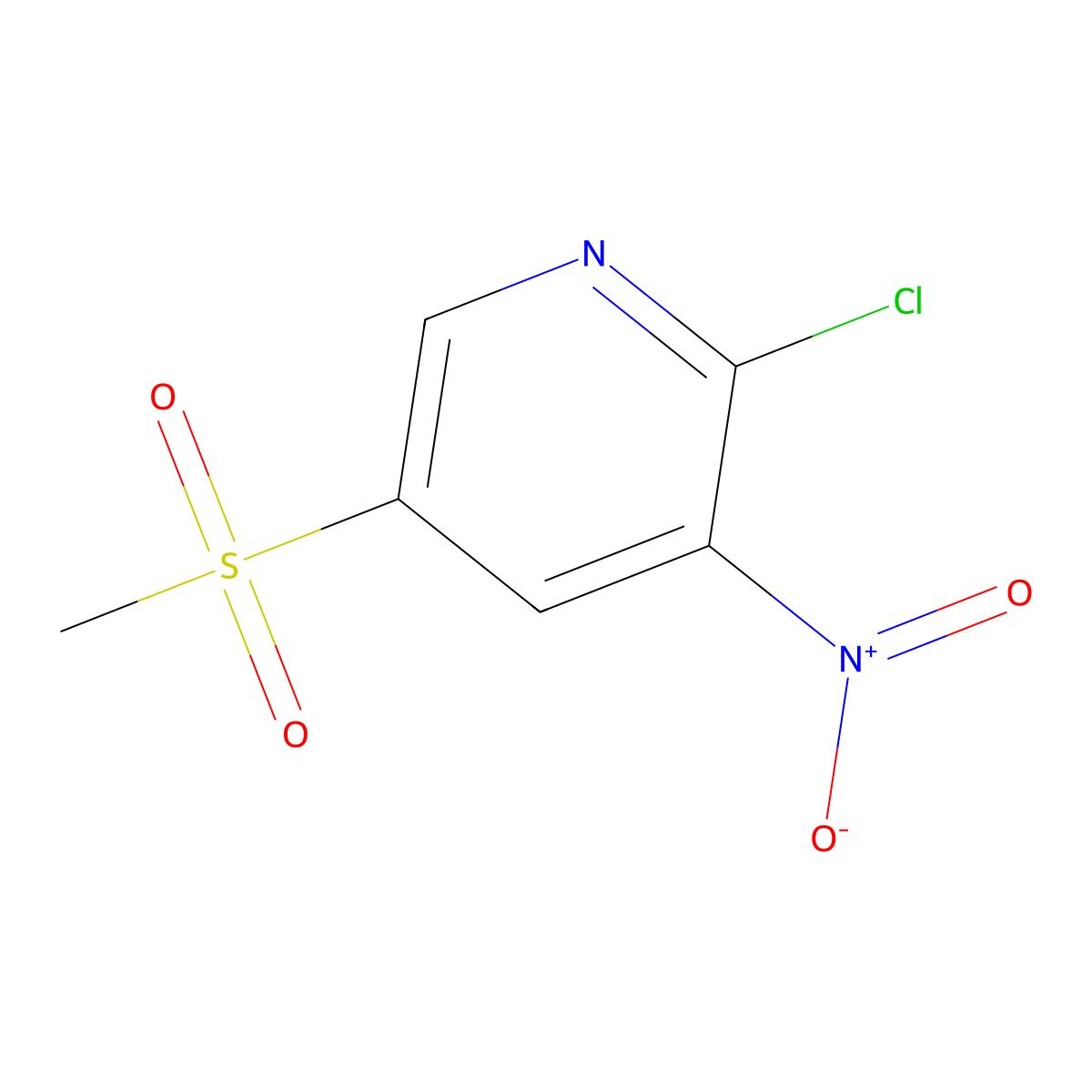 2-Chloro-5-methanesulfonyl-3-nitropyridine molecular structure, CAS 60792-76-9
