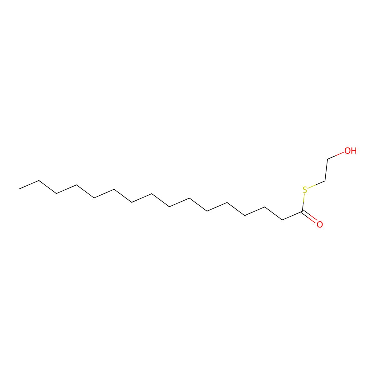 S-(2-Hydroxyethyl) hexadecanethioate molecular structure, CAS 60793-03-5