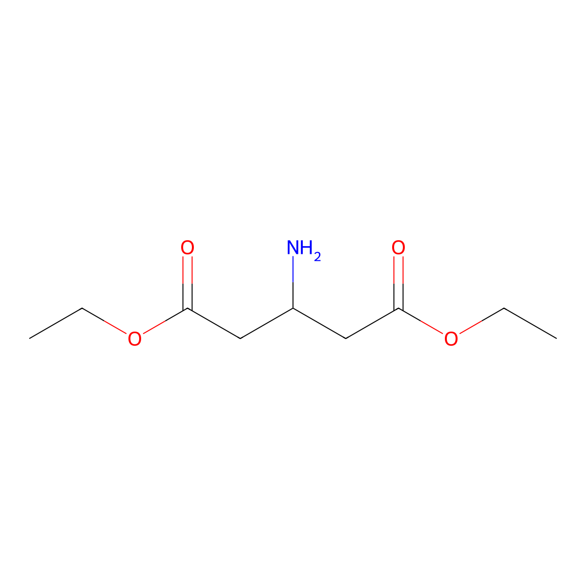 Diethyl 3-aminopentanedioate molecular structure, CAS 60793-95-5