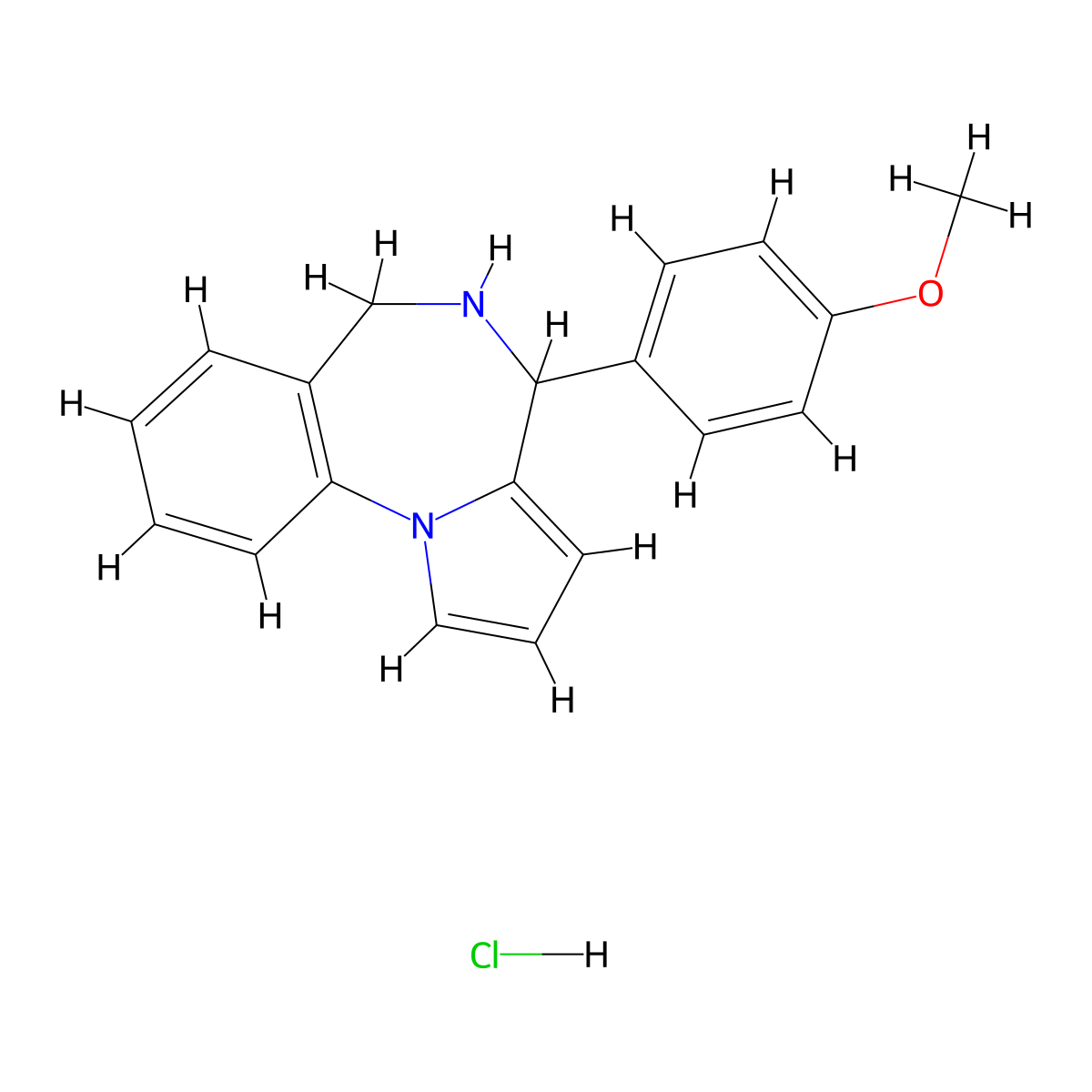 4-(4-Methoxyphenyl)-5,6-dihydro-4H-pyrrolo[1,2-a][1,4]benzodiazepine hydrochloride molecular structure, CAS 60794-64-1